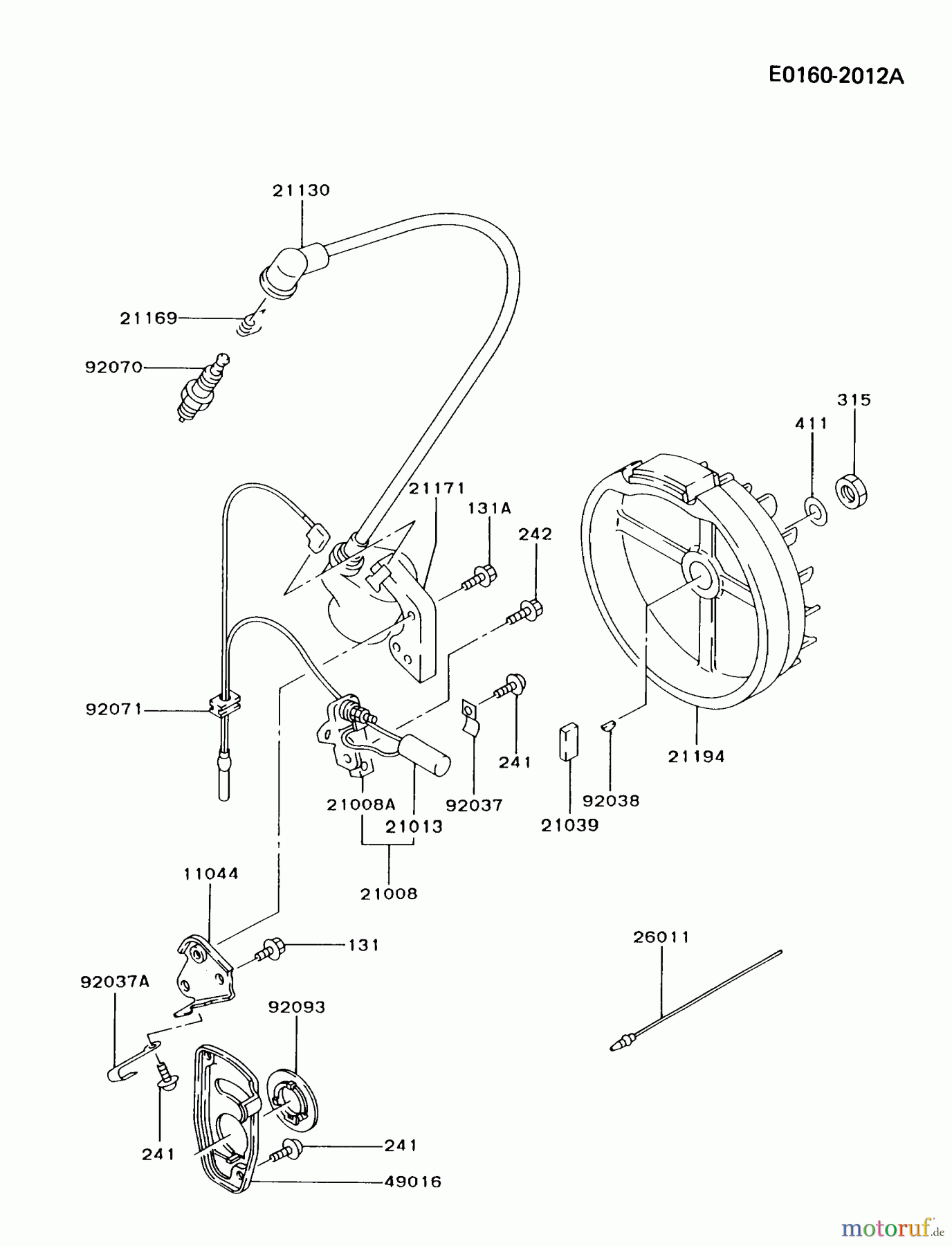  Kawasaki Motoren Motoren, Horizontal FA076D-AS07 - Kawasaki FA076D 4-Stroke Engine ELECTRIC-EQUIPMENT