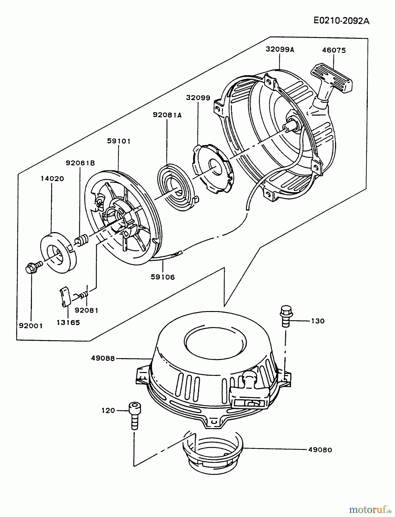 Kawasaki Motoren Motoren Vertikal FA210V - AS02 bis FH641V - DS24 FC420V-CS05 - Kawasaki FC420V 4-Stroke Engine STARTER