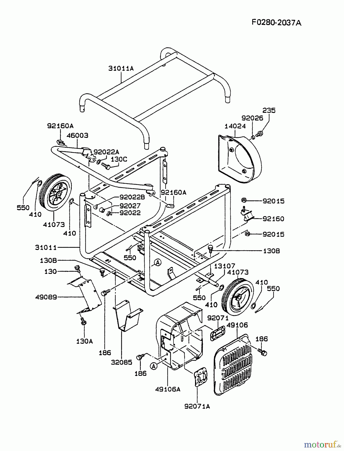  Kawasaki Geräte Stromerzeuger GER00A-BS00 (GE4000AS) - Kawasaki Generator FRAME