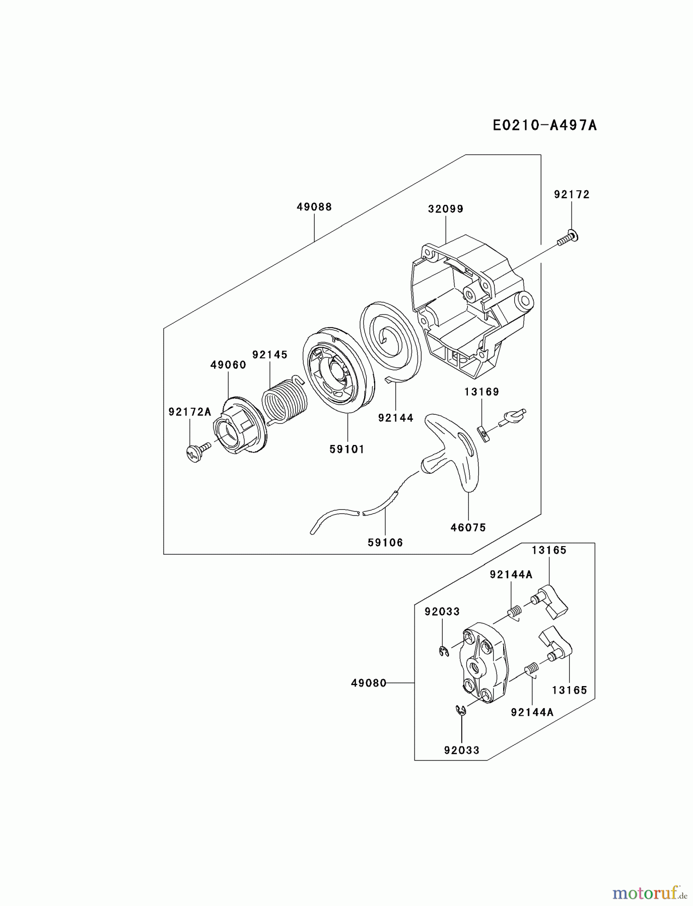  Kawasaki Geräte Trimmer, Faden / Bürste KBL35B-A1 (KBL35B) - Kawasaki Brush Cutter STARTER