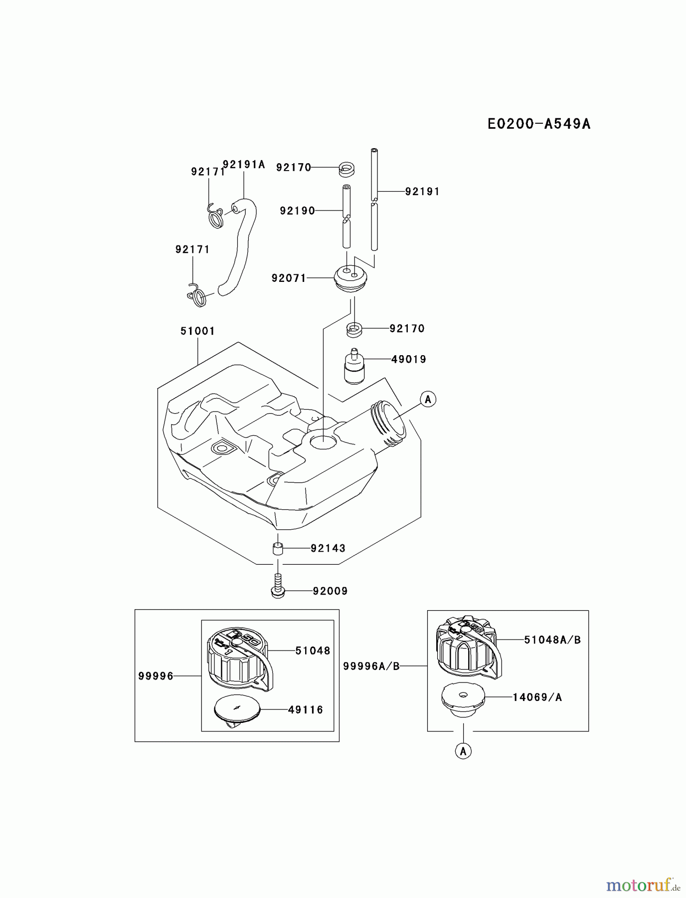  Kawasaki Geräte Trimmer, Faden / Bürste KTR26AC-A3 (KTR26AC) - Kawasaki Grass Trimmer FUEL-TANK/FUEL-VALVE