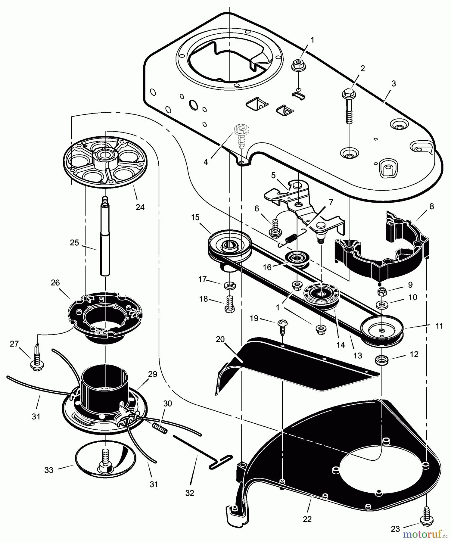 Murray Trimmer zum Schieben TM6000x31NA - Scotts Walk-Behind String Trimmer (2003) (Home Depot) Trimmer Head Assembly