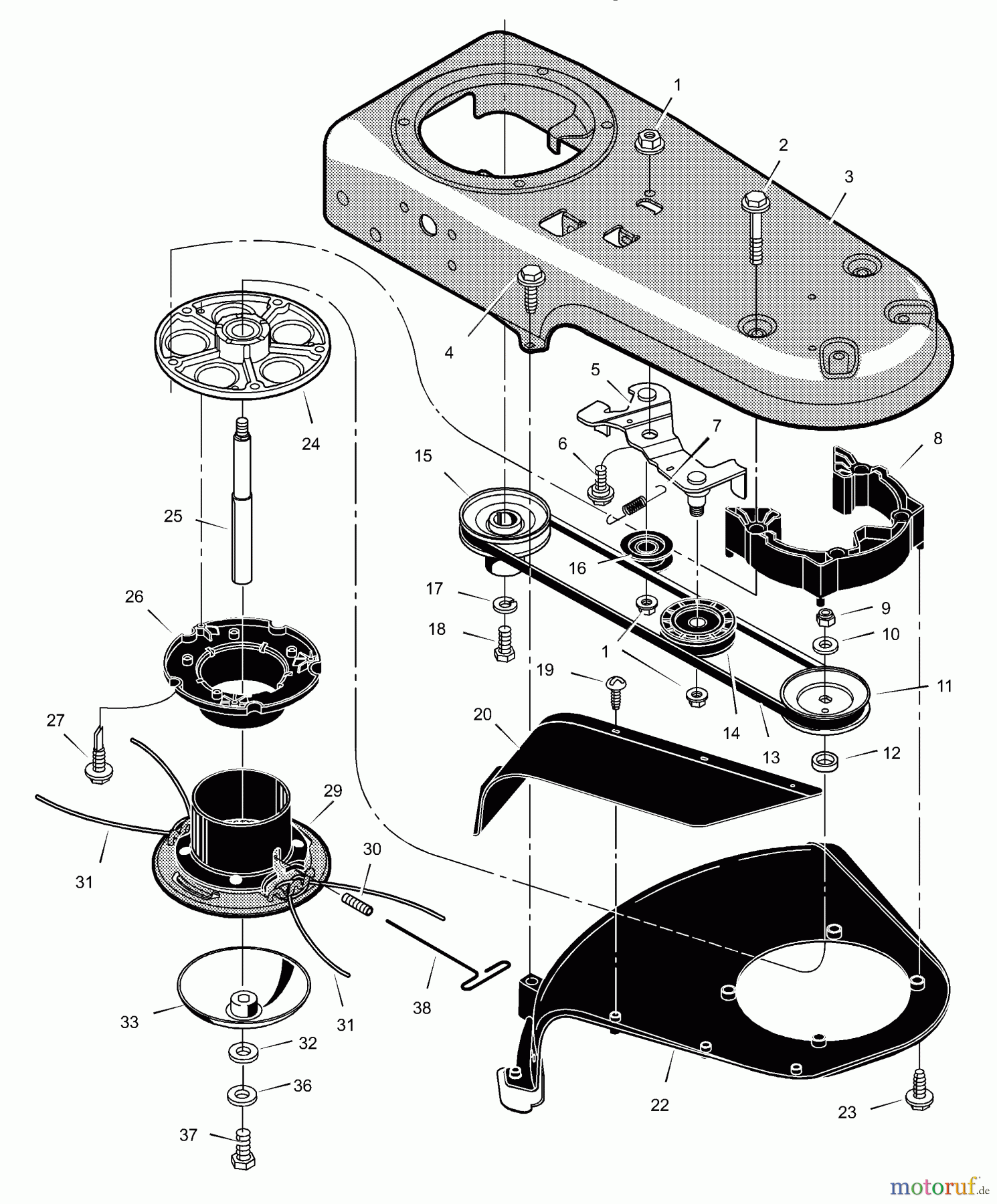  Murray Trimmer zum Schieben TM6000x8B - Scotts Walk-Behind String Trimmer (2002) (Home Depot) Trimmer Head Assembly