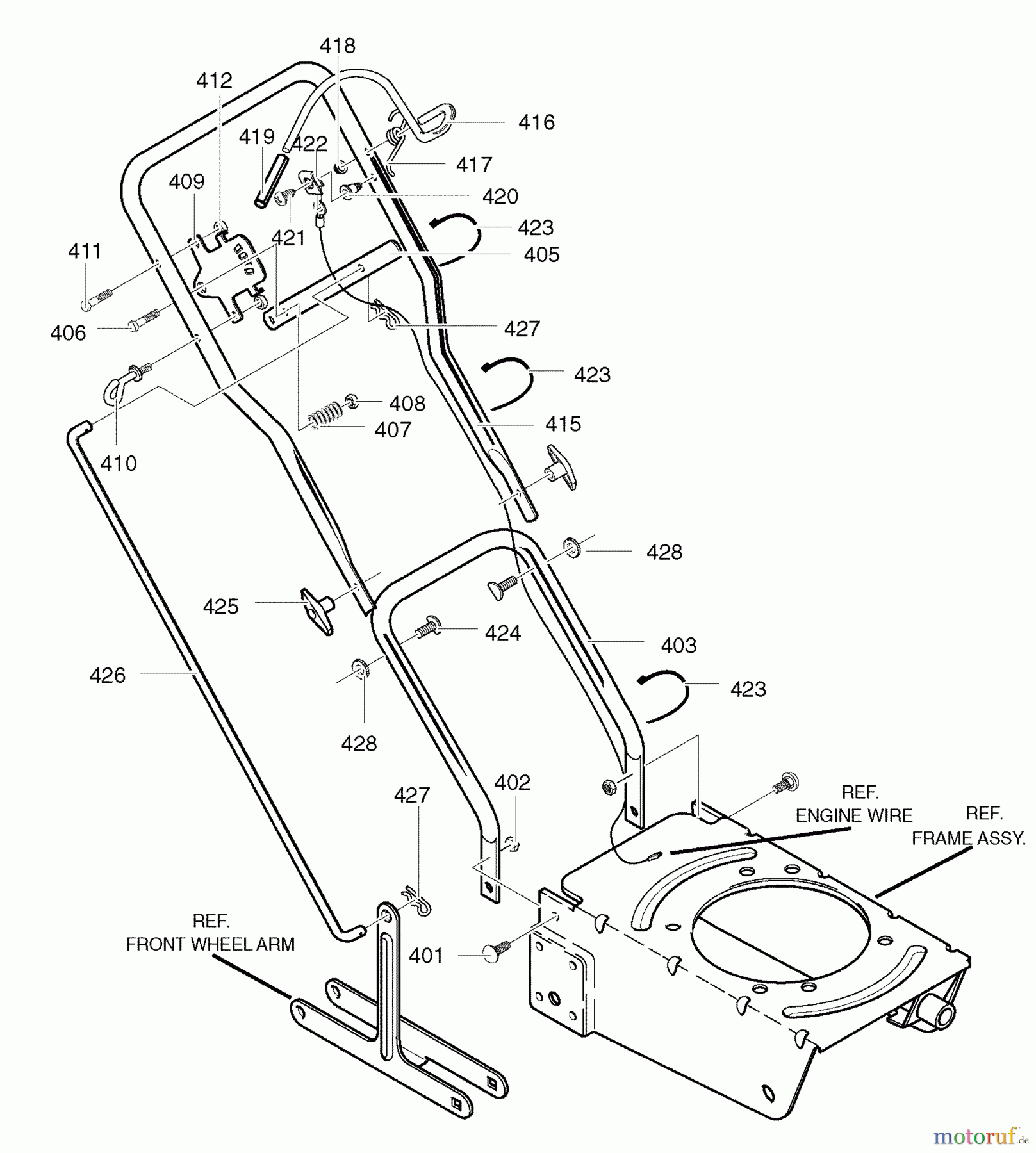 Murray Kantenschneider 536.772330 (77233000NA) - Craftsman Edger (2007) (Sears) Handle Assembly