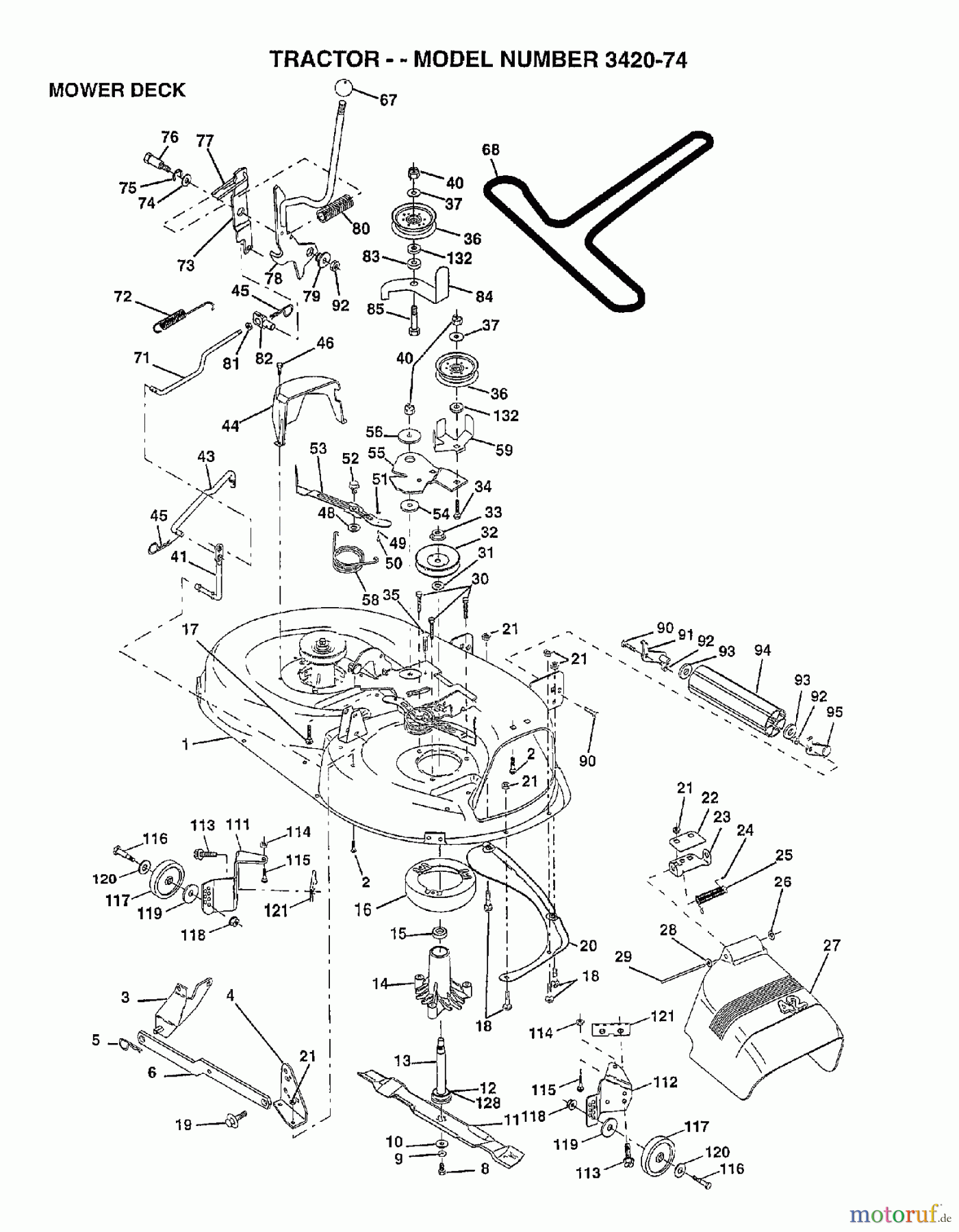 Poulan / Weed Eater Rasen und Gartentraktoren 342074 - Poulan Lawn Tractor (2006-10) MOWER DECK / CUTTING DECK