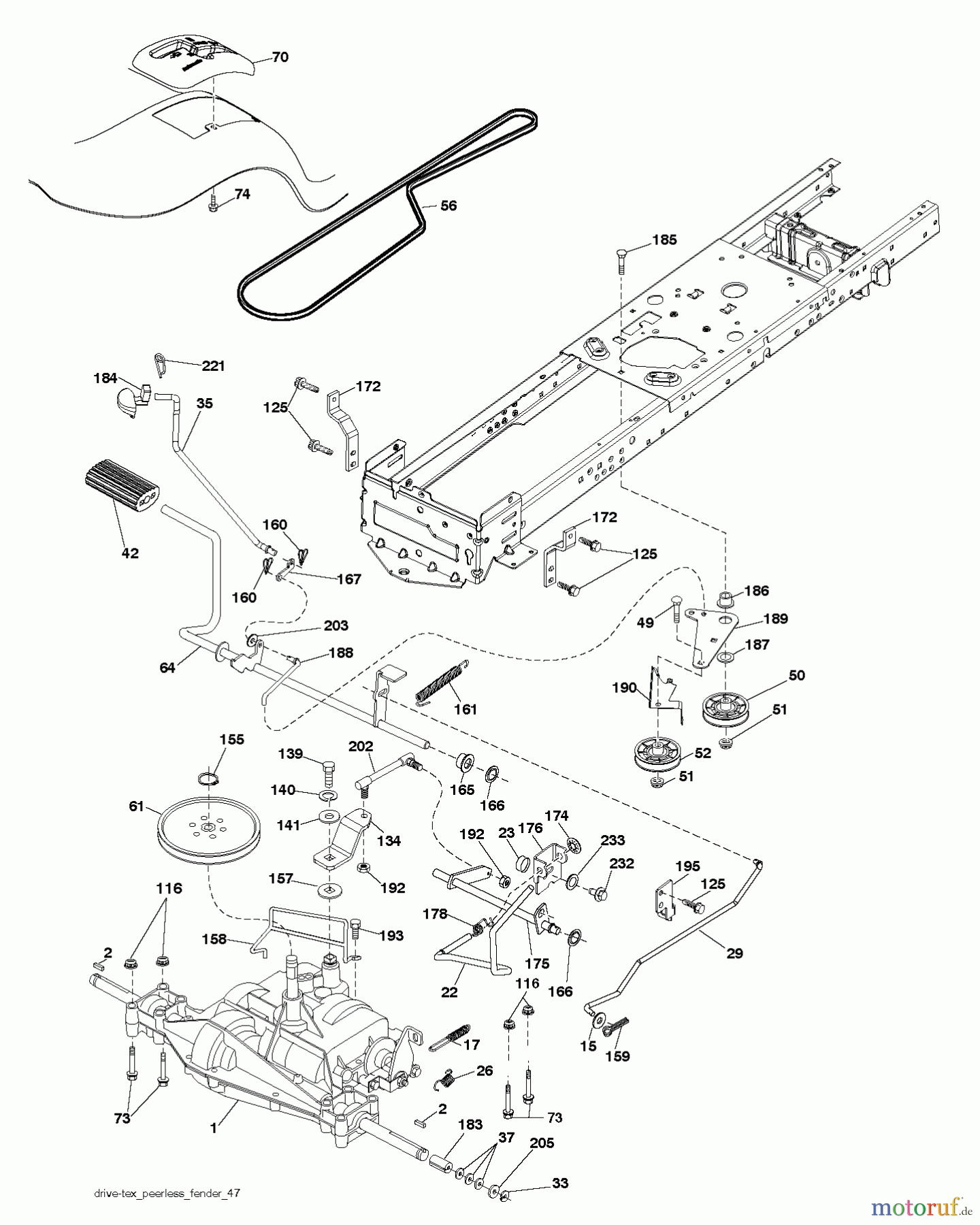  Poulan / Weed Eater Rasen und Gartentraktoren PO14538LT (96048004700) - Poulan Lawn Tractor (2012-11) DRIVE