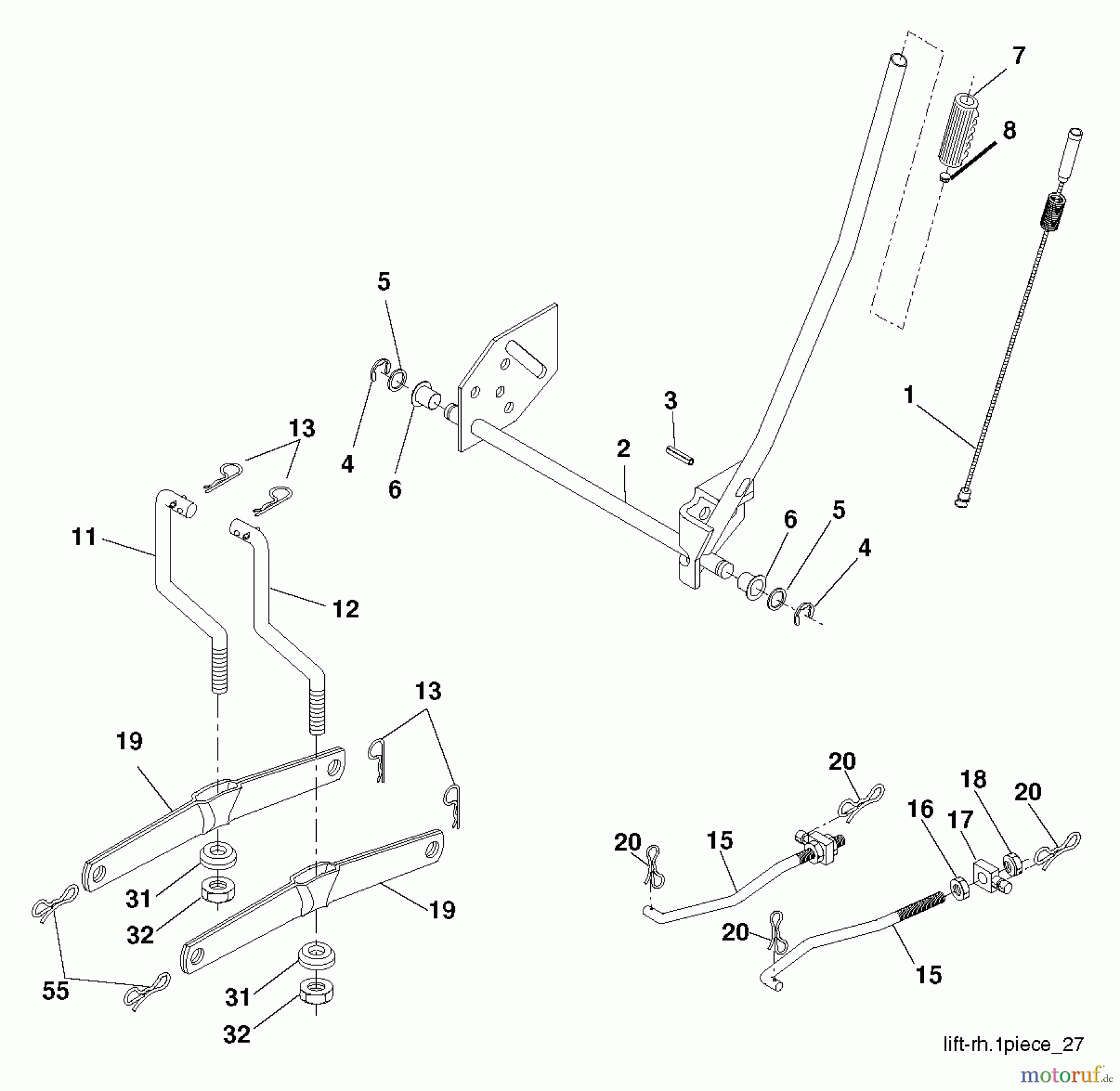  Poulan / Weed Eater Rasen und Gartentraktoren PO15538LT (96018000501) - Poulan Lawn Tractor (2011-08) MOWER LIFT / DECK LIFT