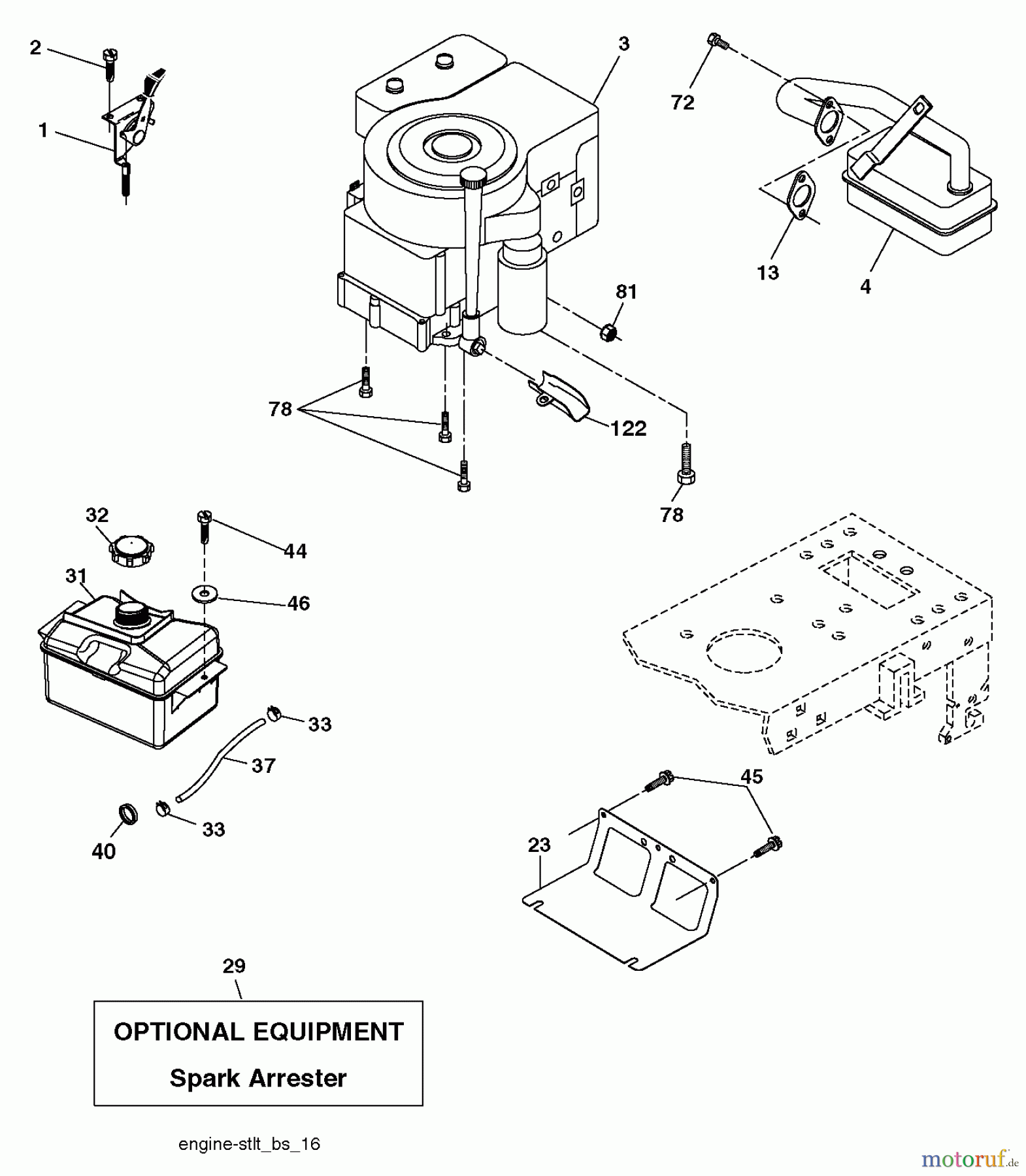  Poulan / Weed Eater Rasen und Gartentraktoren PO17542LT (96012011000) - Poulan Lawn Tractor (2010-09) ENGINE