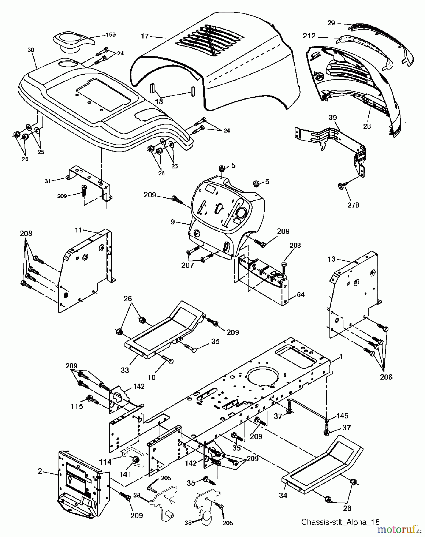  Poulan / Weed Eater Rasen und Gartentraktoren PO19542LT (96012012100) - Poulan Lawn Tractor (2011-03) CHASSIS ENCLOSURES