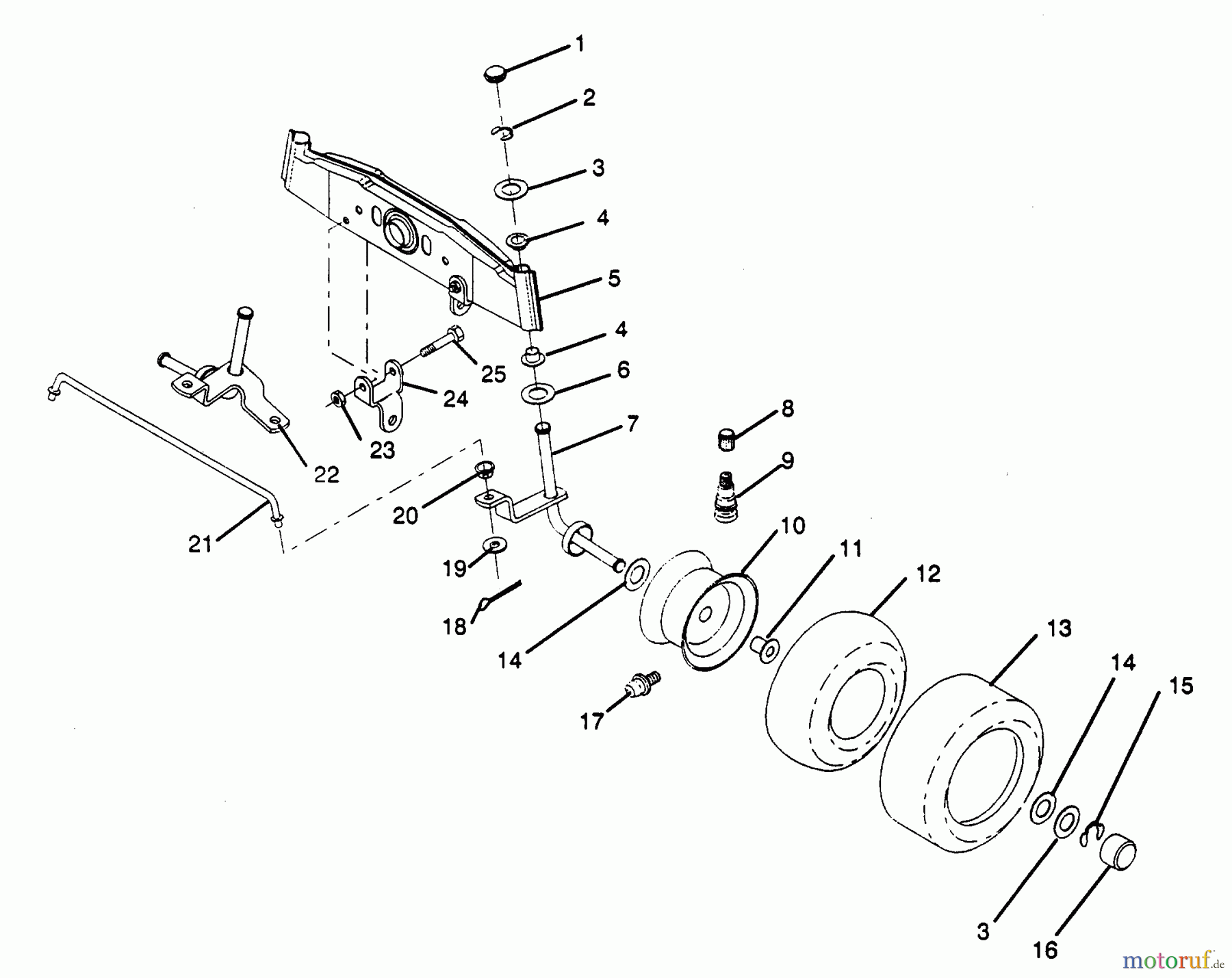  Poulan / Weed Eater Rasen und Gartentraktoren PP1136A - Poulan Pro Lawn Tractor FRONT AXLE