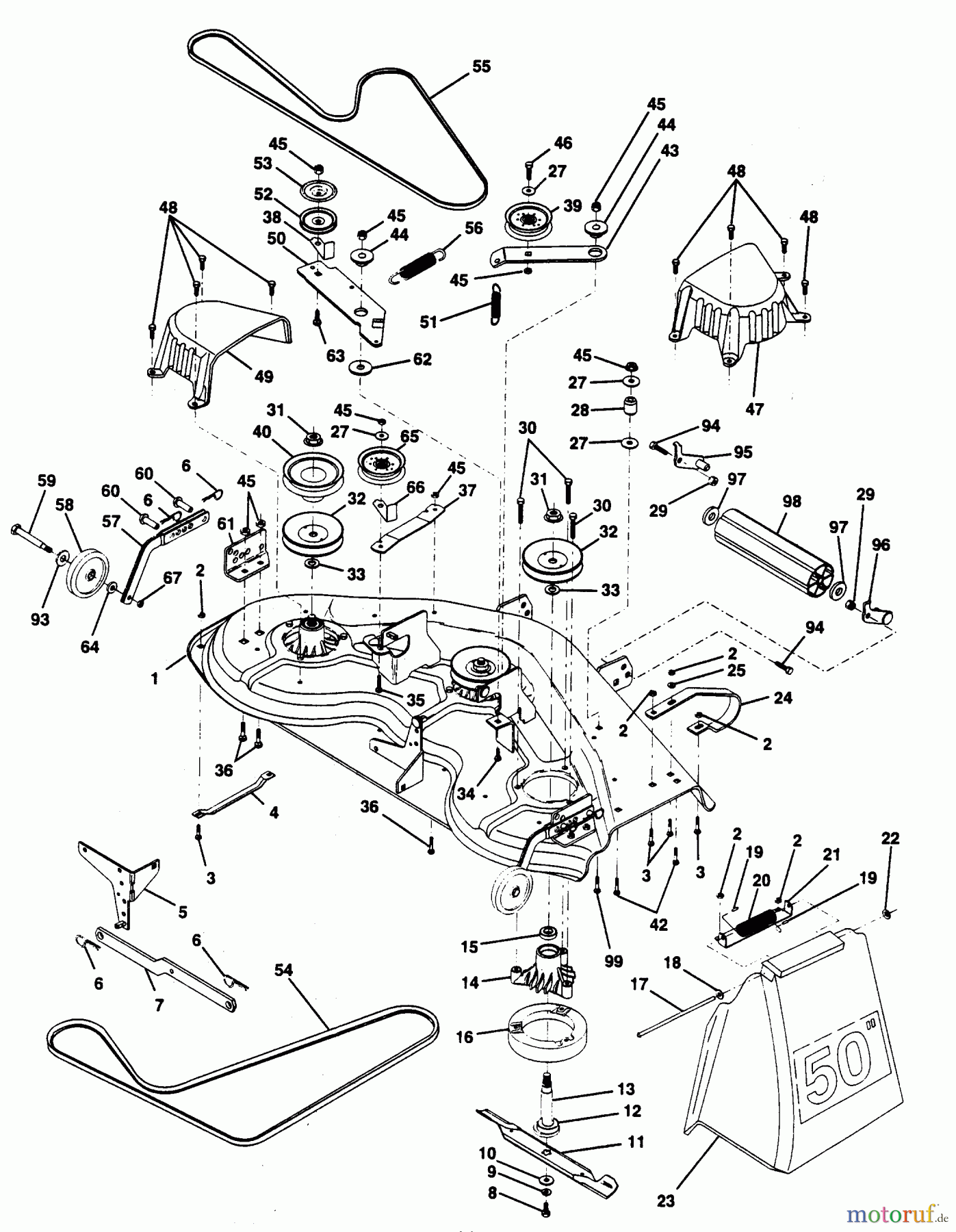  Poulan / Weed Eater Rasen und Gartentraktoren PP22H50KA - Poulan Pro Lawn Tractor MOWER DECK