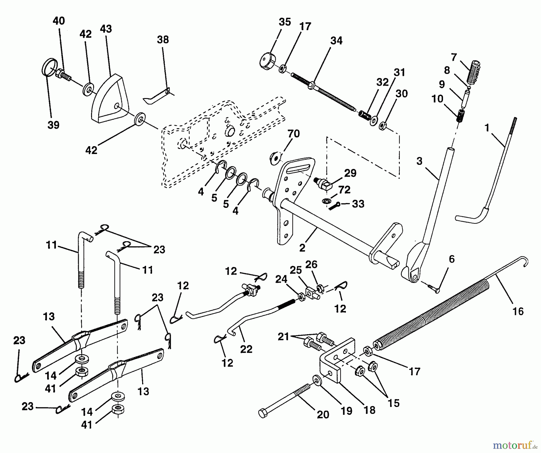  Poulan / Weed Eater Rasen und Gartentraktoren PP24H50A - Poulan Pro Lawn Tractor Lift Assembly