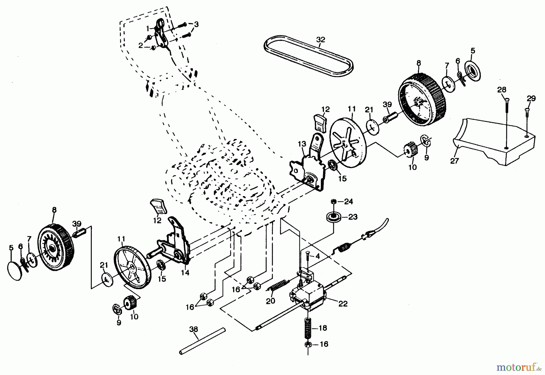  Poulan / Weed Eater Rasenmäher PP752PHJA - Poulan Pro Walk-Behind Mower DRIVE ASSEMBLY