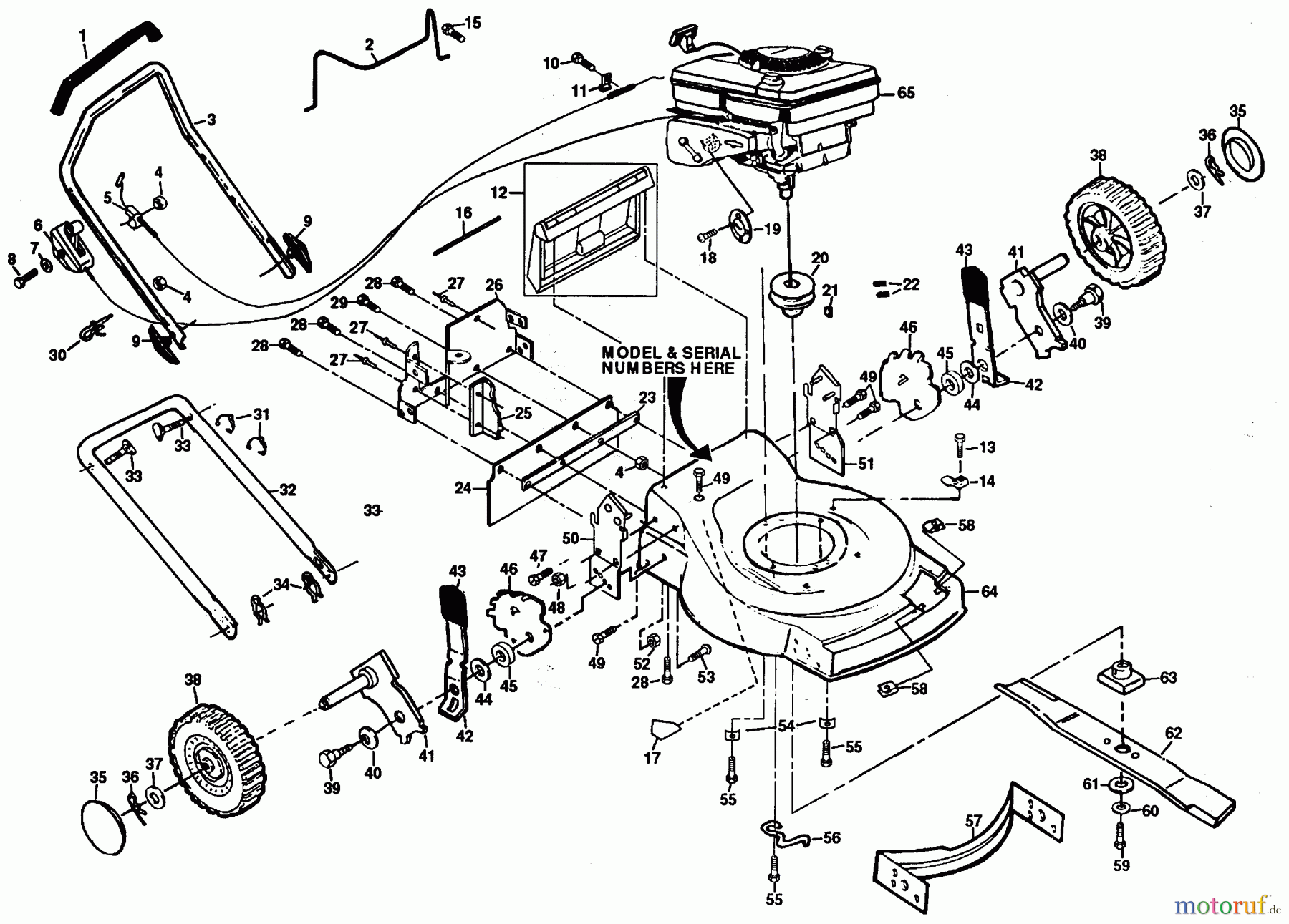  Poulan / Weed Eater Rasenmäher PP850P - Poulan Pro Walk-Behind Mower MOWER HOUSING, ENGINE B/S 124702