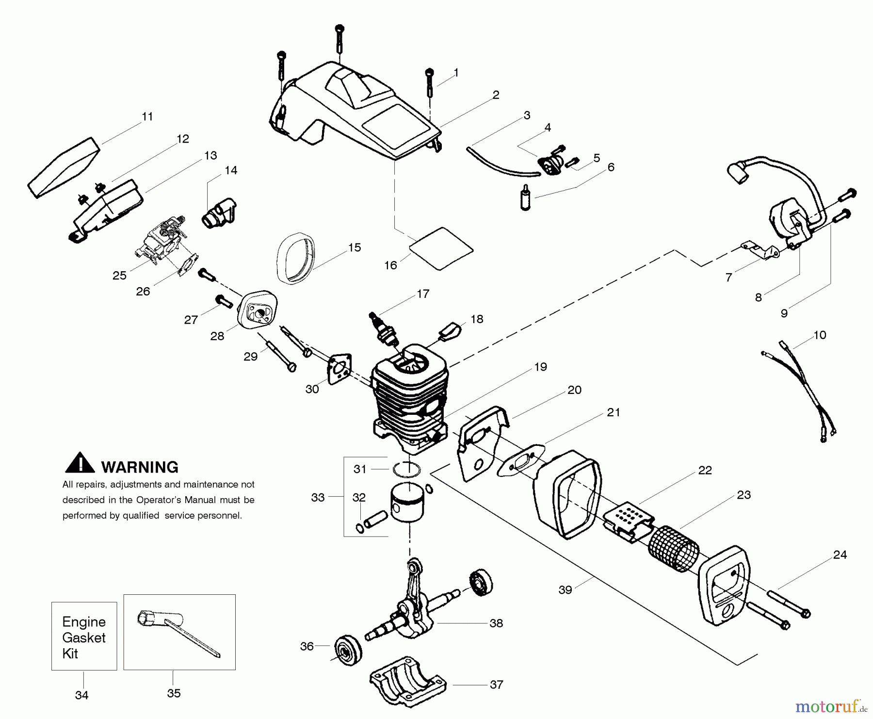  Poulan / Weed Eater Motorsägen BH2160 - Poulan Chainsaw Engine