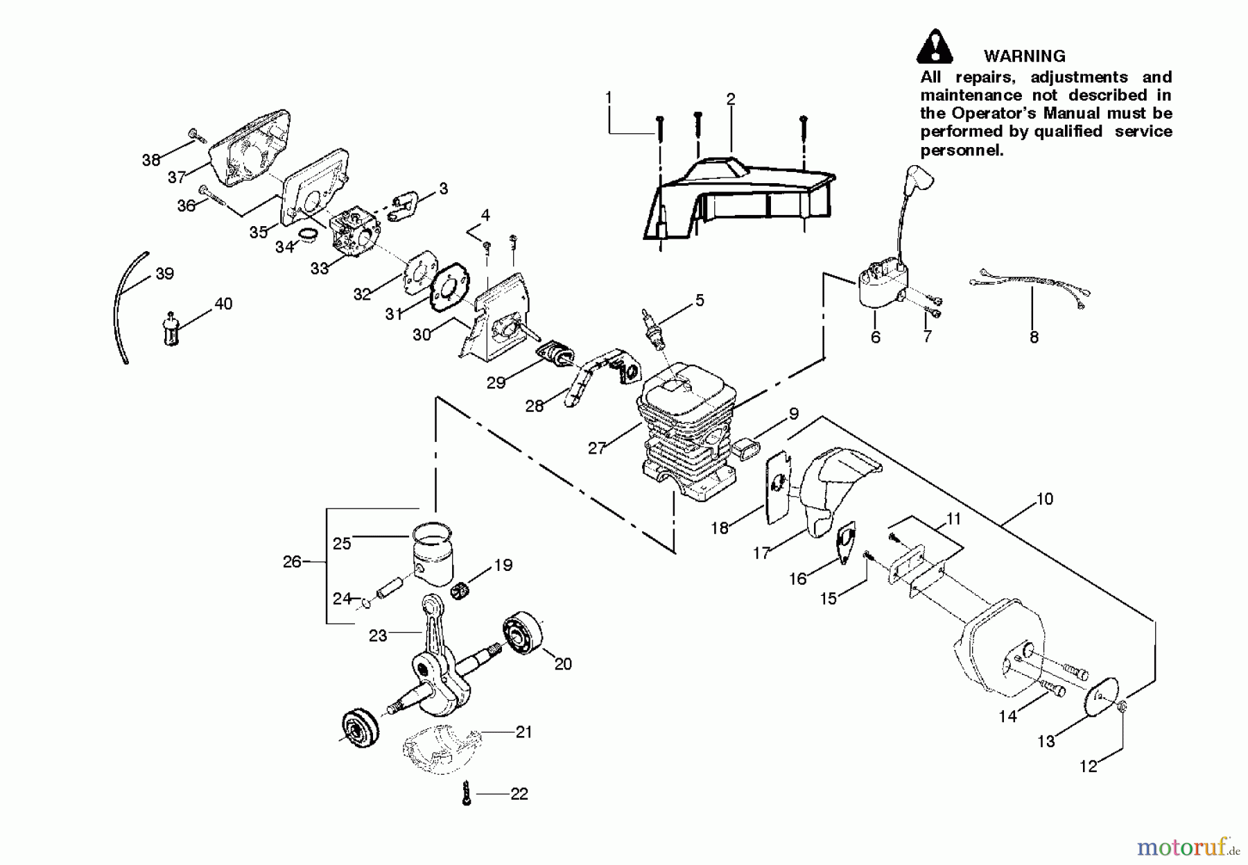  Poulan / Weed Eater Motorsägen PP4620AVX (952802169) - Poulan Pro Chainsaw (2012-01) ENGINE