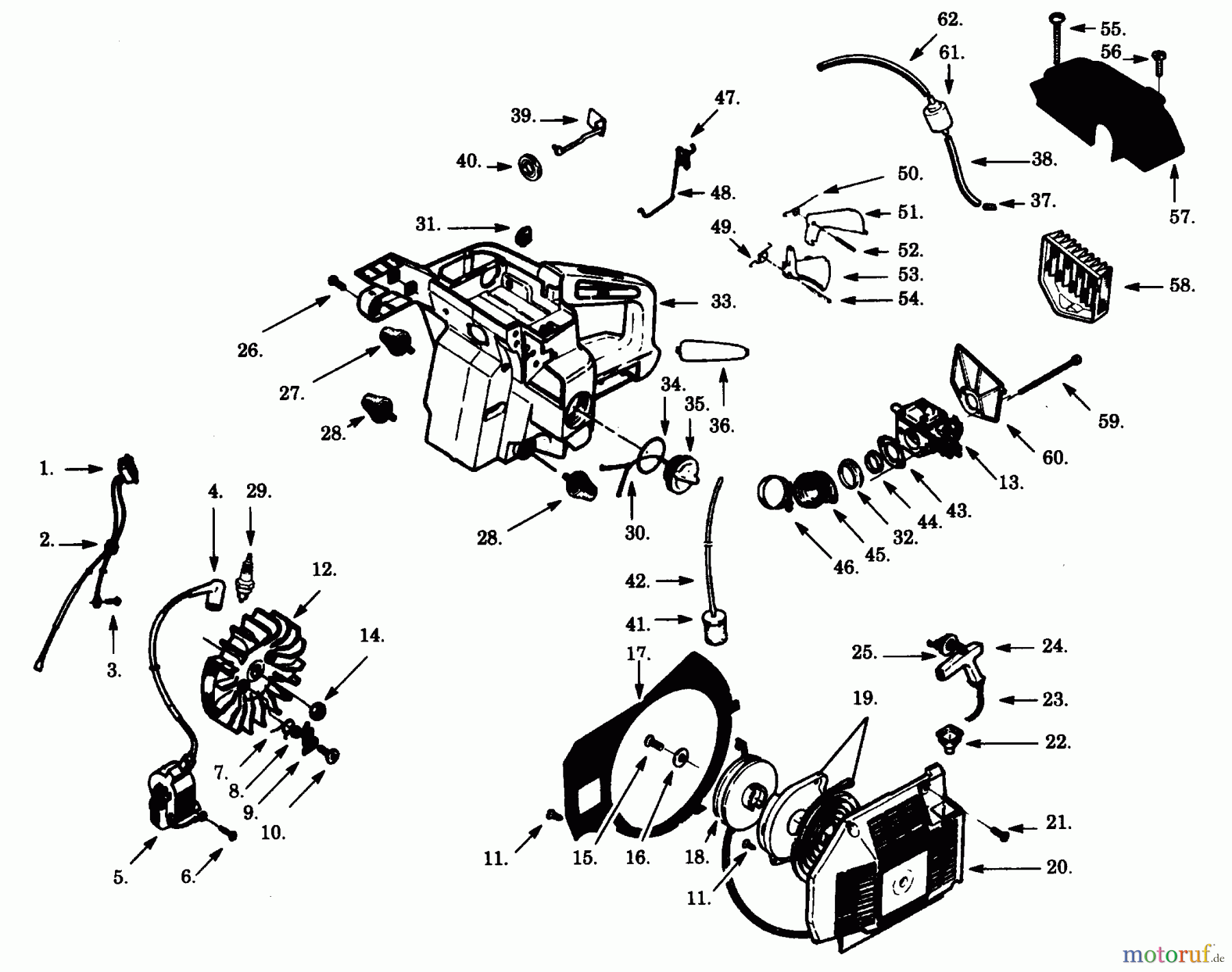  Poulan / Weed Eater Motorsägen PP425 - Poulan Pro Chainsaw STARTER & SHROUD