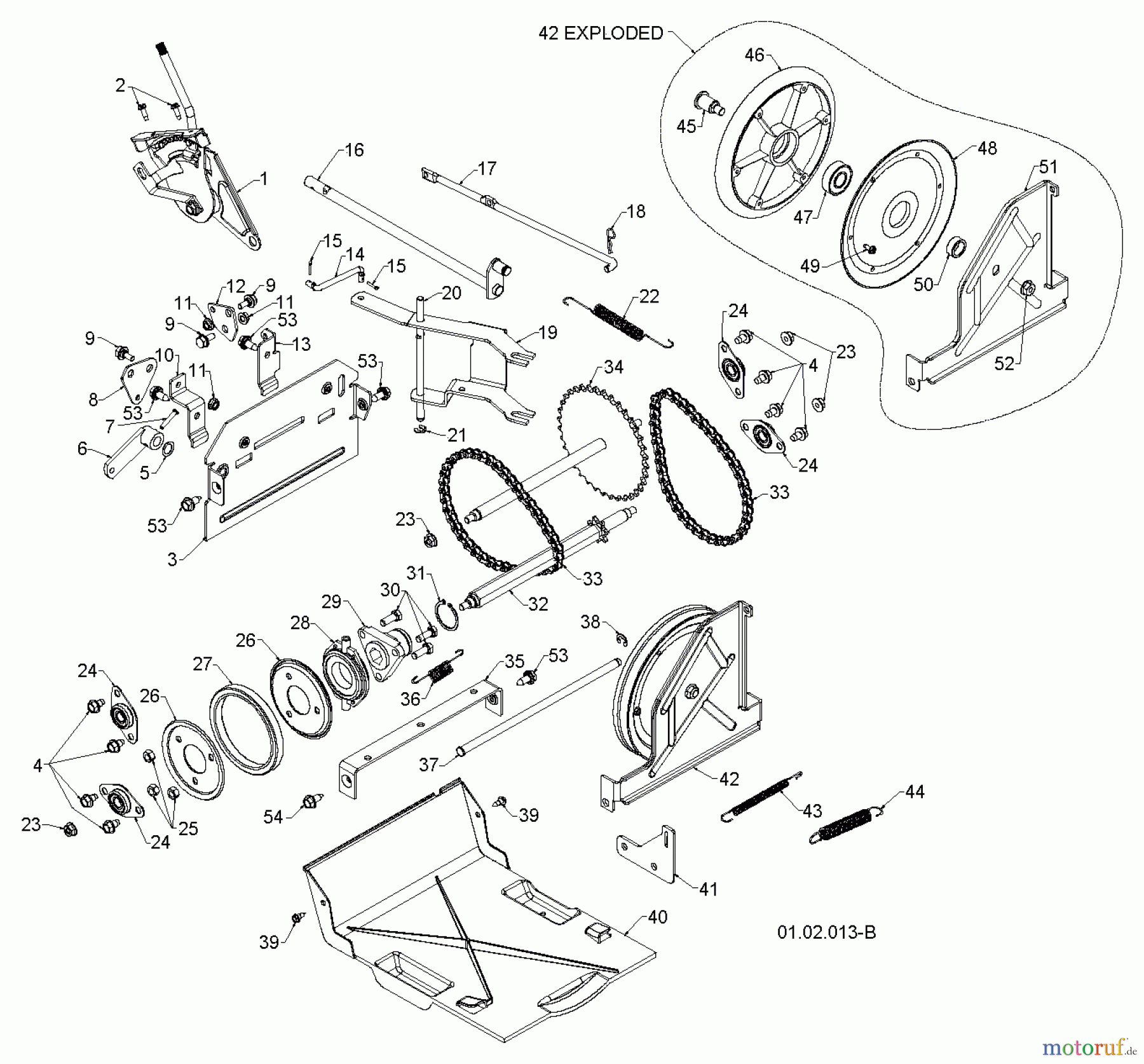  Poulan / Weed Eater Schneefräsen PP1850ES (96198005502) - Poulan Pro Snow Thrower (2012-08) DRIVE #1