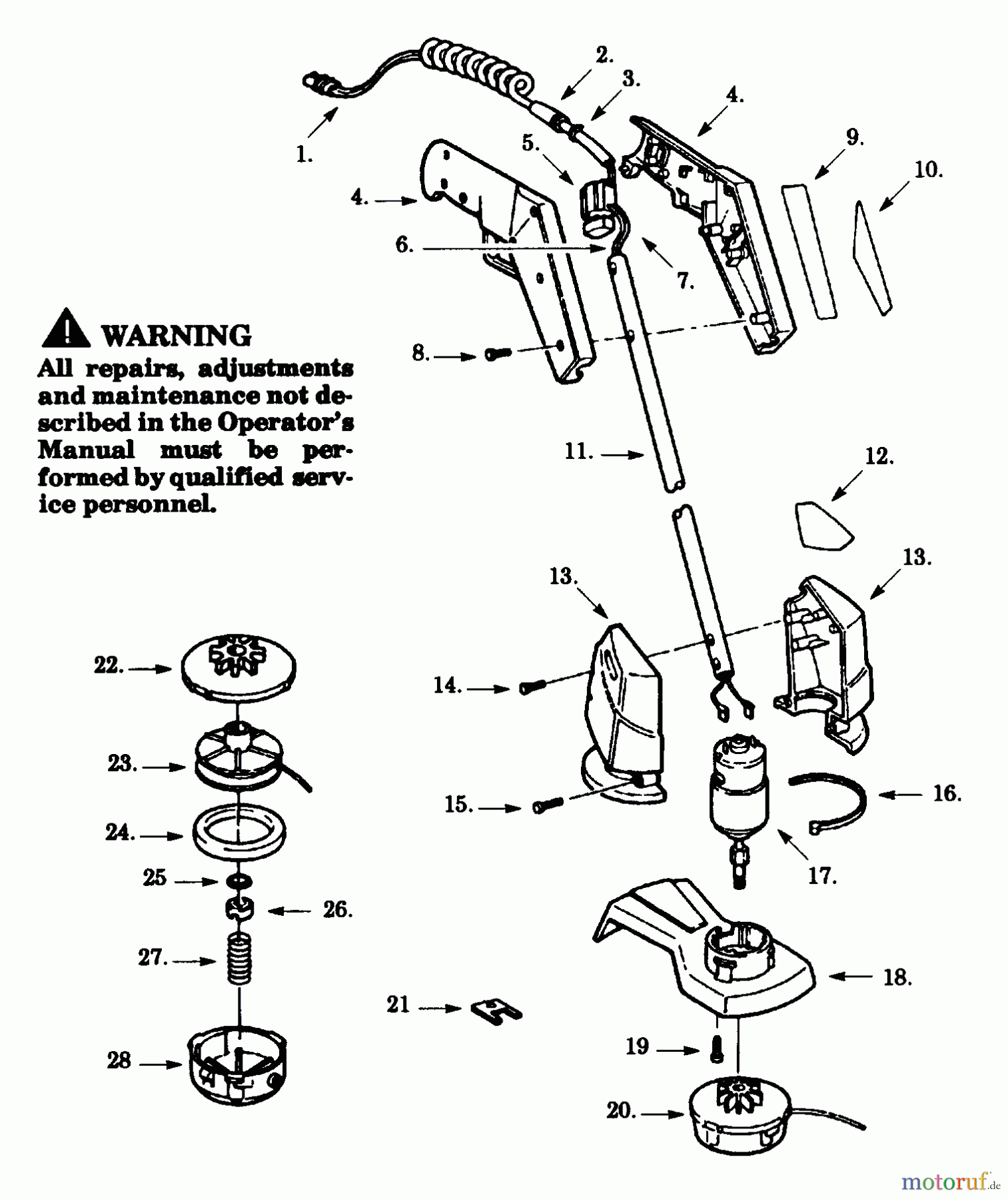  Poulan / Weed Eater Motorsensen, Trimmer CT91-00 - Paramount Cordless Trimmer TRIMMER ASSEMBLY