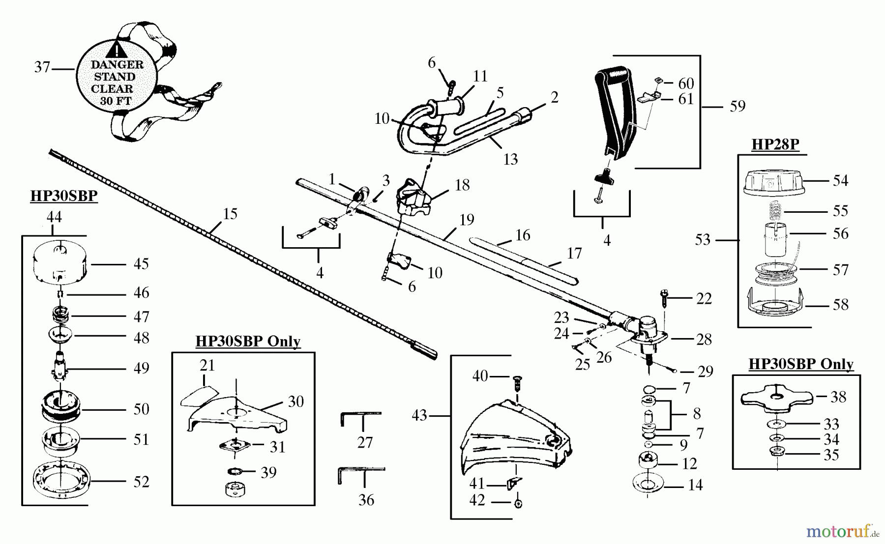  Poulan / Weed Eater Motorsensen, Trimmer HP30SBP - Weed Eater String Trimmer Cutting Head Assembly