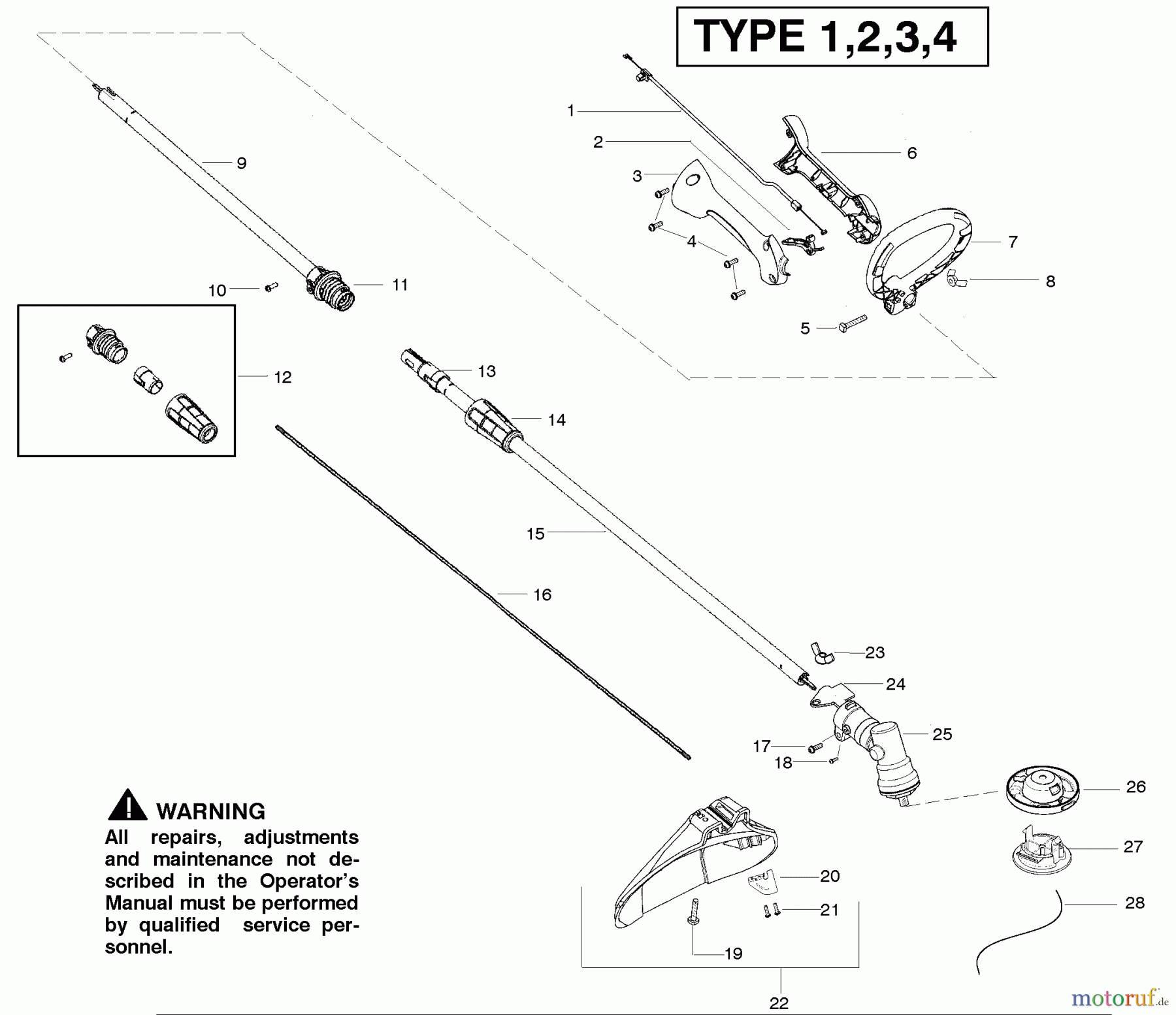  Poulan / Weed Eater Motorsensen, Trimmer SST25C (Type 1) - Weed Eater Featherlite String Trimmer Cutting Equipment