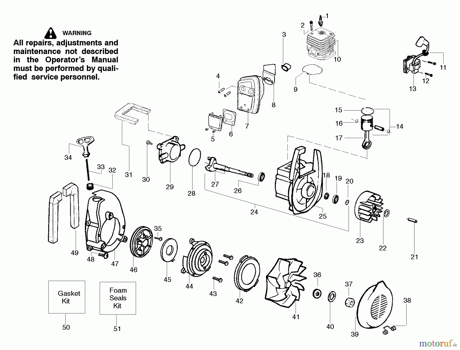 Poulan / Weed Eater Bläser / Sauger / Häcksler / Mulchgeräte WT200 (Type 2) - Weed Eater Wildthing Blower Engine Assembly Type 2