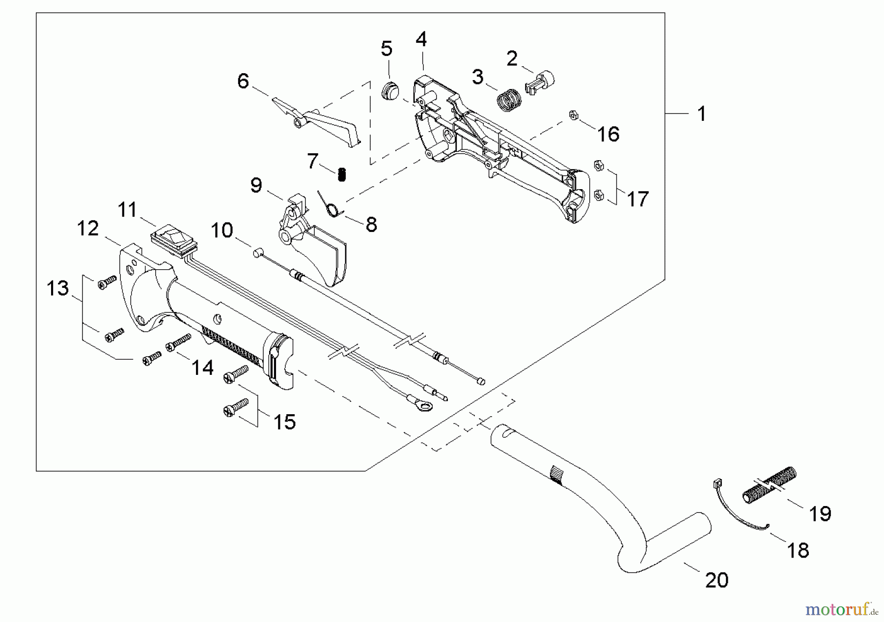  Shindaiwa Heckenscheren HT231 - Shindaiwa Hedge Trimmer, Single-Sided, S/N: T08613001001 - T086139999 Rear Handle, Throttle Control