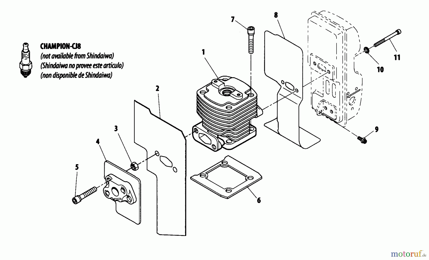  Shindaiwa Bläser / Sauger / Häcksler / Mulchgeräte EB480 - Shindaiwa Back Pack Blower Cylinder