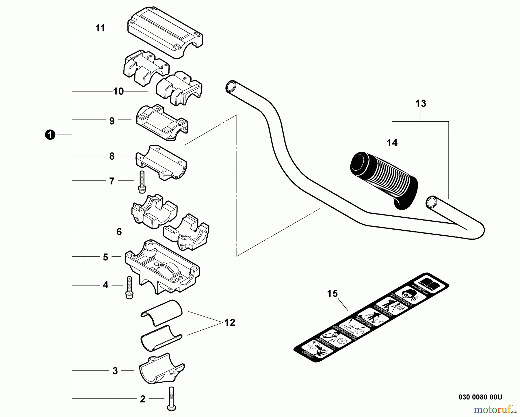 Shindaiwa Trimmer, Faden / Bürste BCK-9 - Shindaiwa U-Handle Blade Combo Conversion Kit for String Trimmer U-Handle