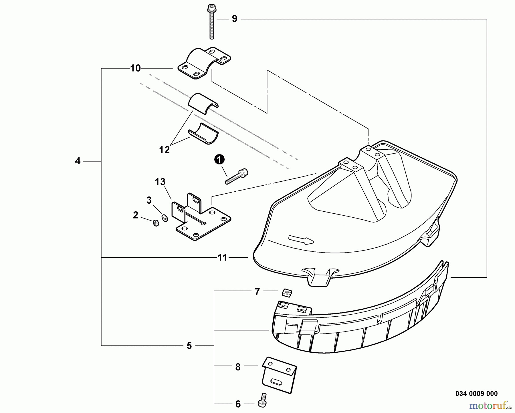  Shindaiwa Trimmer, Faden / Bürste C242 - Shindaiwa String Trimmer / Brush Cutter, S/N: T16713001001 - T16713999999 Debris Shield - Plastic