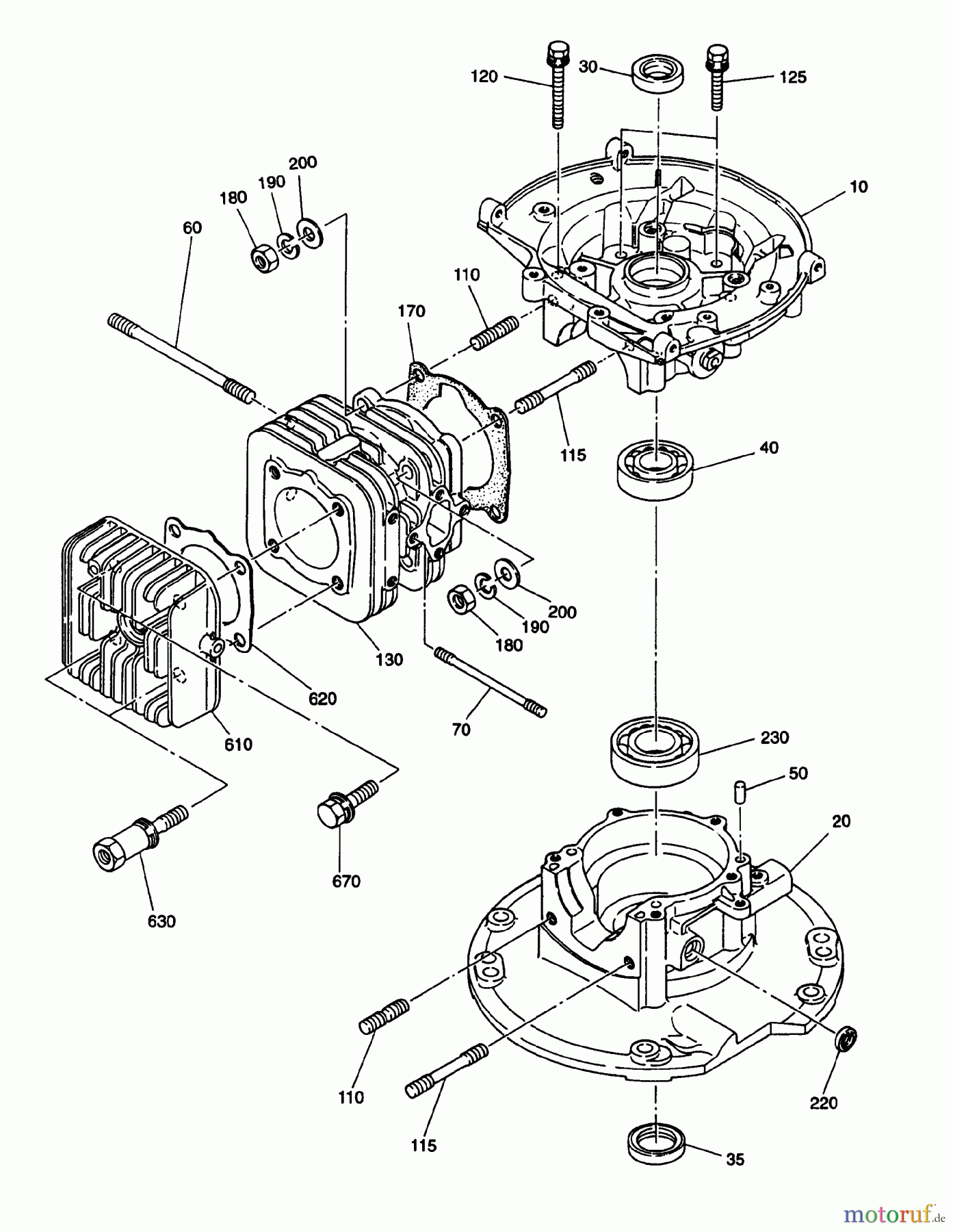  Snapper Motoren WT1-125V - Snapper 4 HP Robin Engine, 2-Cycle Crankcase