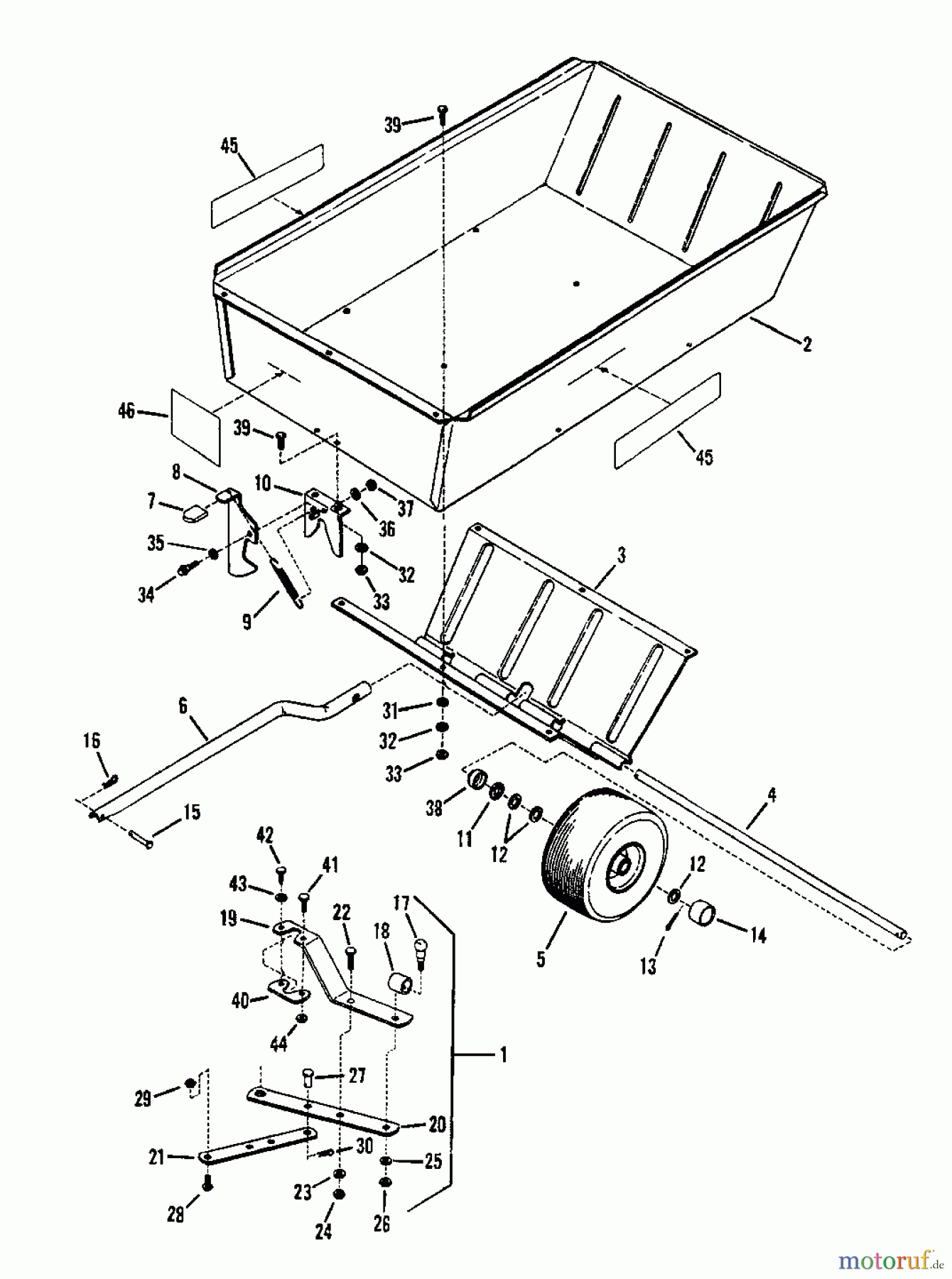  Snapper Zubehör. Rasenmäher 7060947 - Snapper Bag N-Wagon, 30 Bushel Hitch & Body