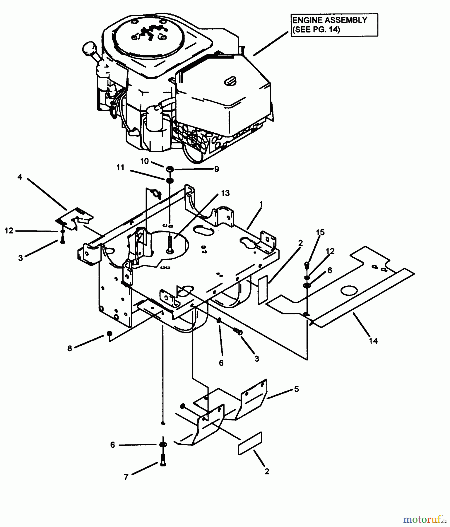  Snapper Nullwendekreismäher, Zero-Turn Z1805KV (80919) - Snapper 18 HP Zero-Turn Mower, Hydro Drive, ZTR Series 5 Motor Mount Assembly (Part 2)