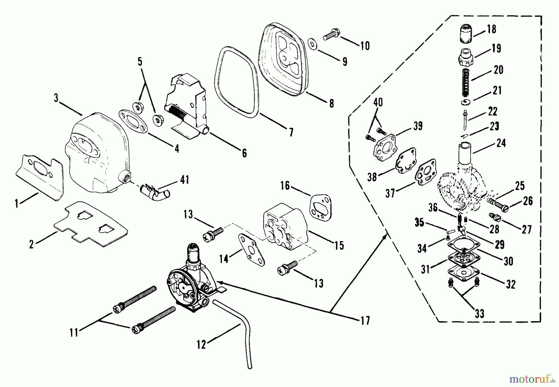 Snapper Trimmer 2450 - Snapper Walk-Behind Trimmer 2450R.T. Carburetor And Primer Pump