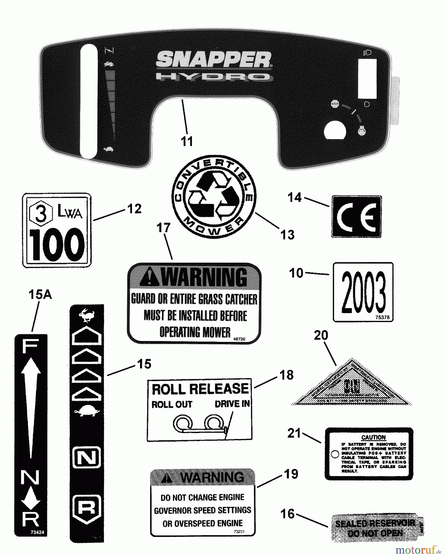  Snapper Zubehör. Rasenmäher 7060947 - Snapper Bag N-Wagon, 30 Bushel LT145H33HBV 33