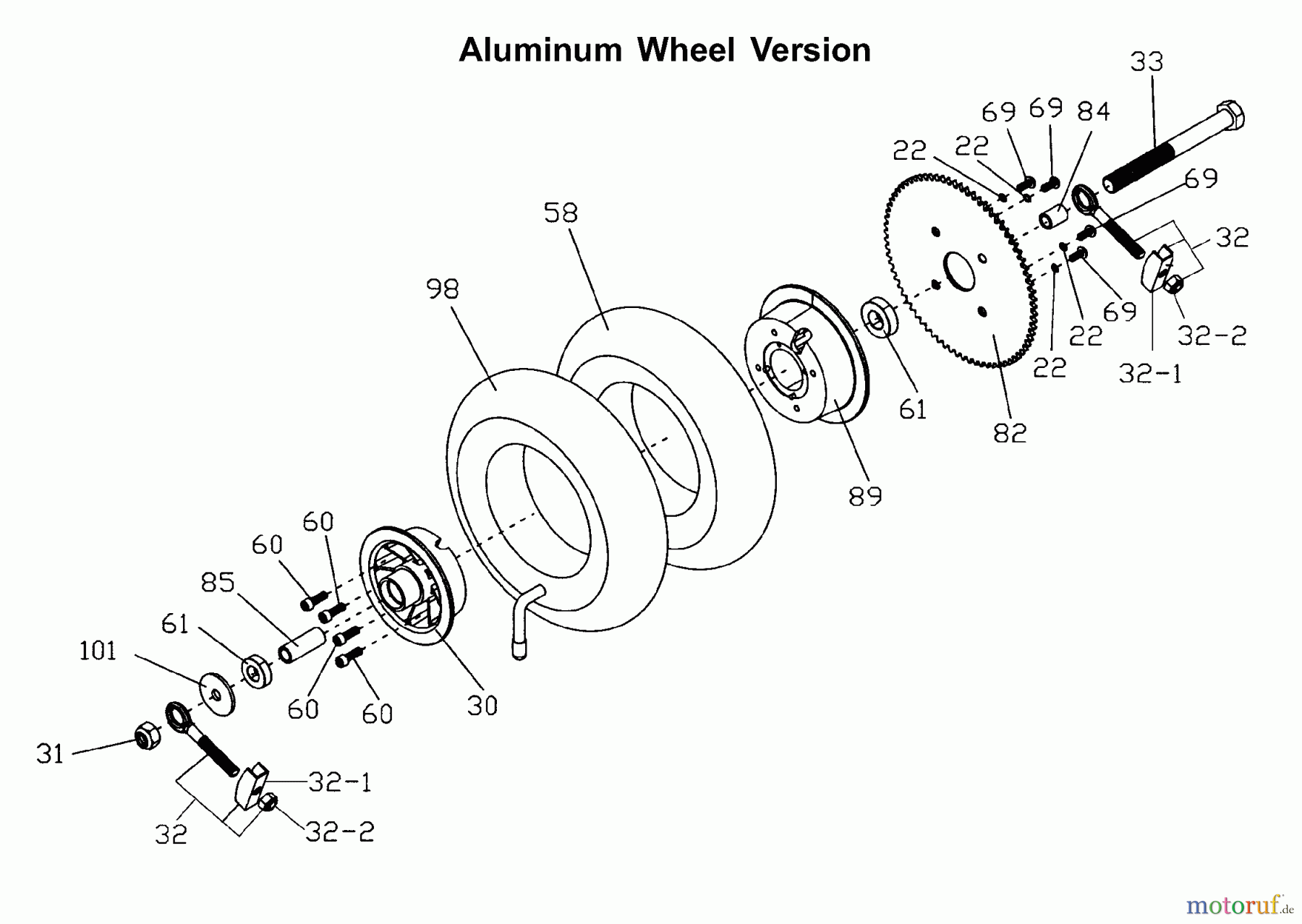  Tanaka Sonstiges PB-SM806 - Tanaka 450 Watt Electric PowerBoard Rear Wheel, Sprocket & Adjusters, Version 2