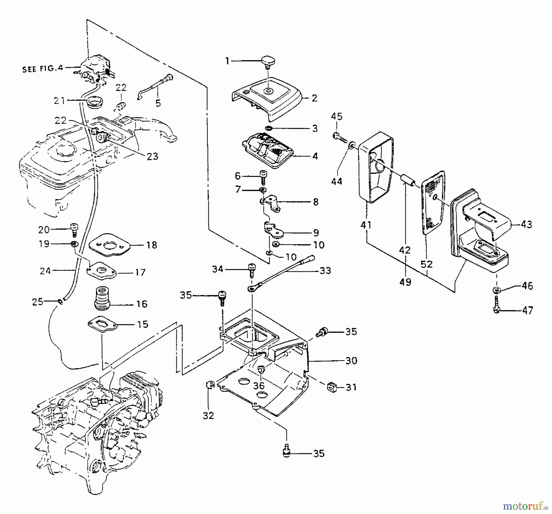 Tanaka Motorsägen ECS-4000/B - Tanaka Chainsaw Engine Components