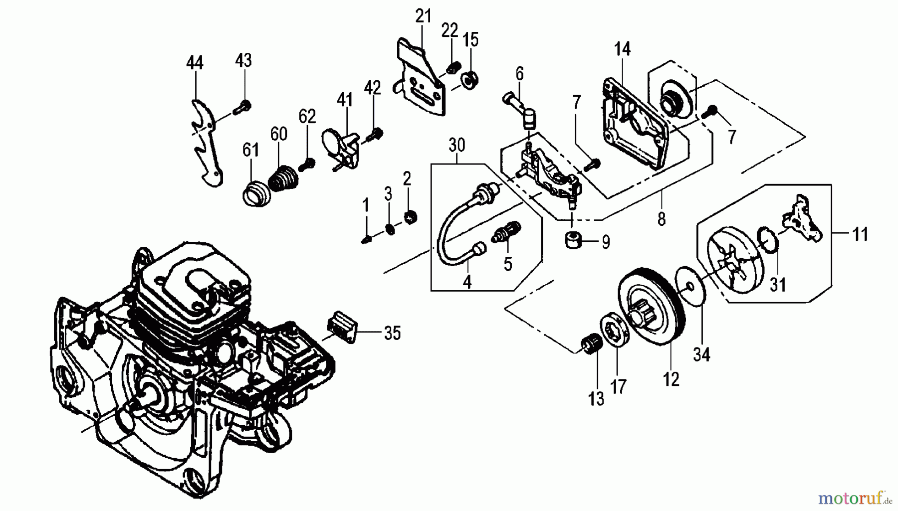Tanaka Motorsägen ECV-5601 - Tanaka Chainsaw Clutch & Oil Pump