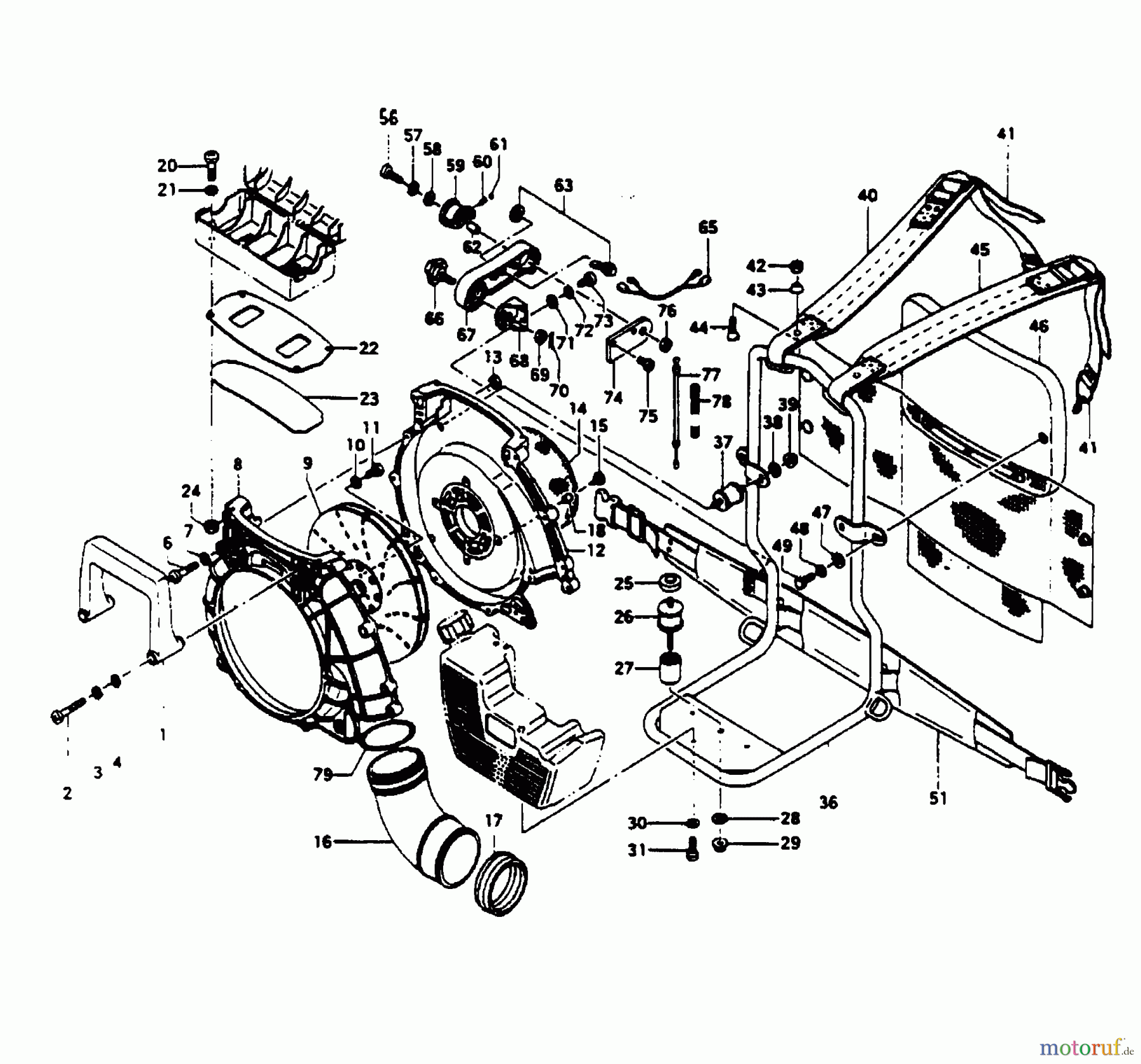  Tanaka Blasgeräte, Sauger, Häcksler, Mulchgeräte TBL-500 - Tanaka Backpack Blower Main Body, Throttle, Harness