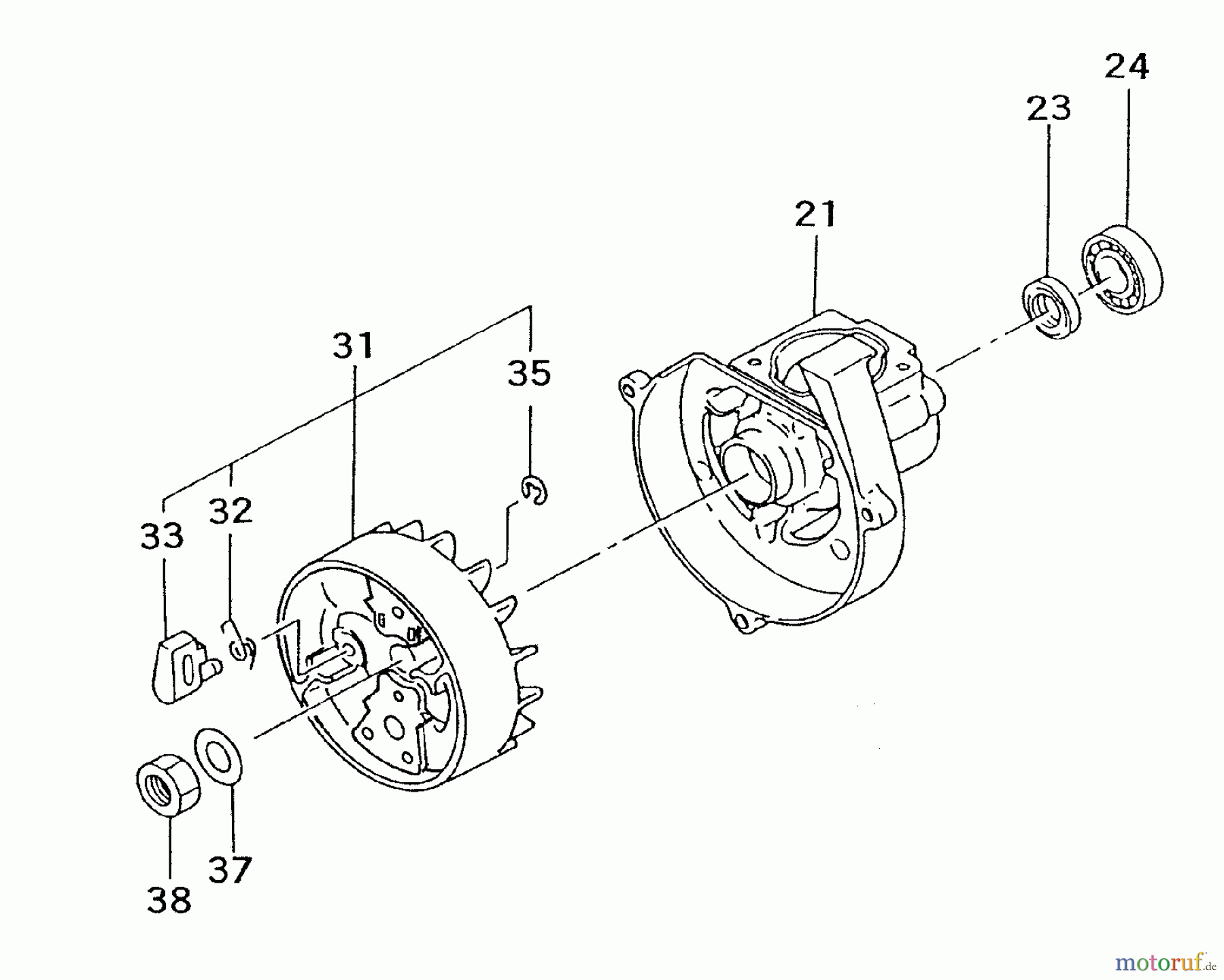 Tanaka Trimmer, Motorsensen TBC-2211 - Tanaka Grass Trimmer Crankcase, Flywheel