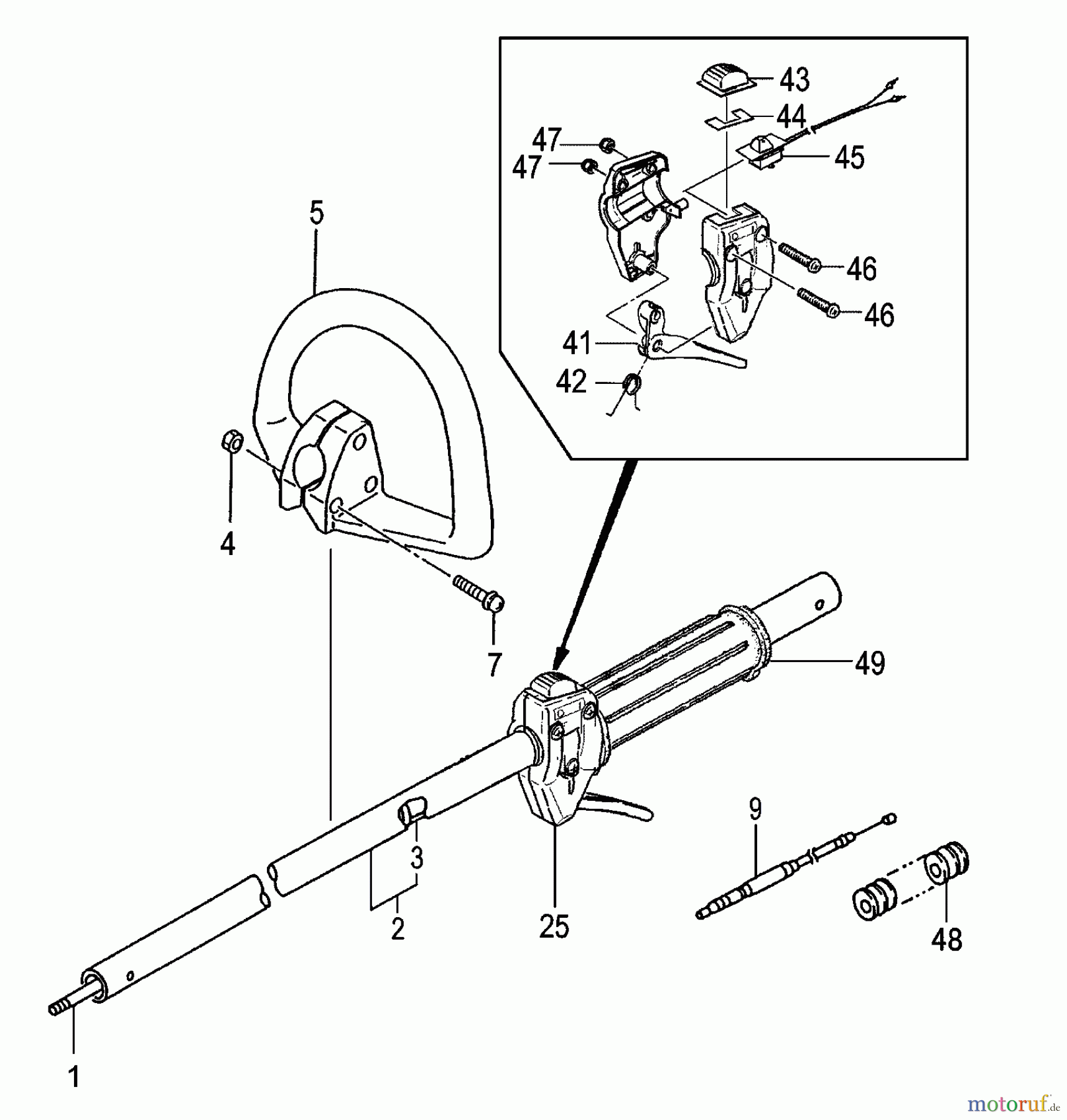 Tanaka Trimmer, Motorsensen TBC-230 - Tanaka Grass Trimmer Drive Shaft, Handle