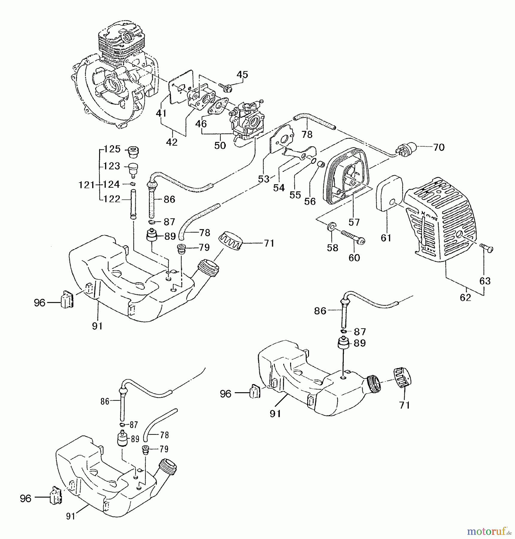  Tanaka Trimmer, Motorsensen TBC-2510 - Tanaka Grass Trimmer Fuel System