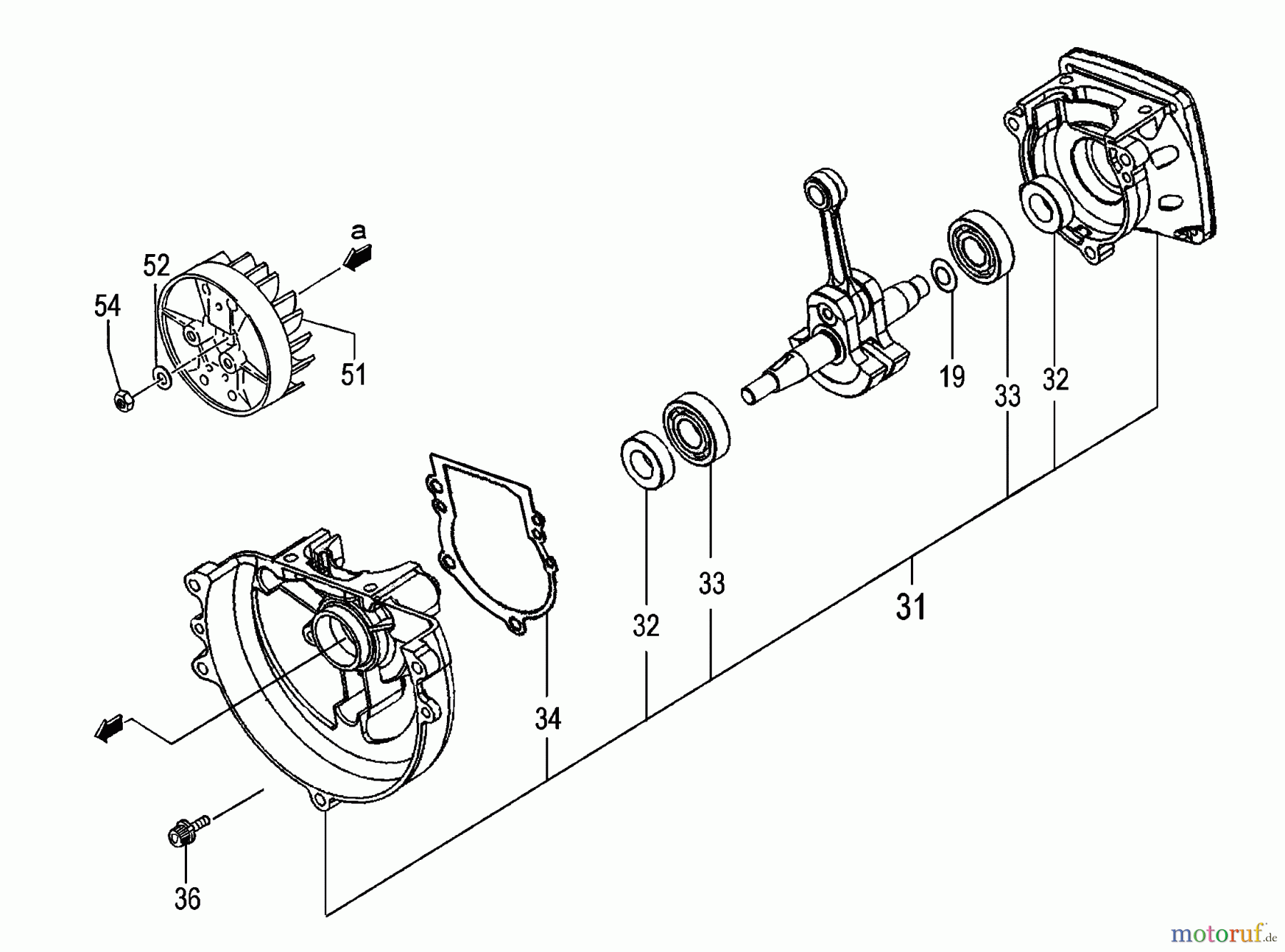  Tanaka Trimmer, Motorsensen TBC-255PF - Tanaka Grass Trimmer Crankcase & Flywheel