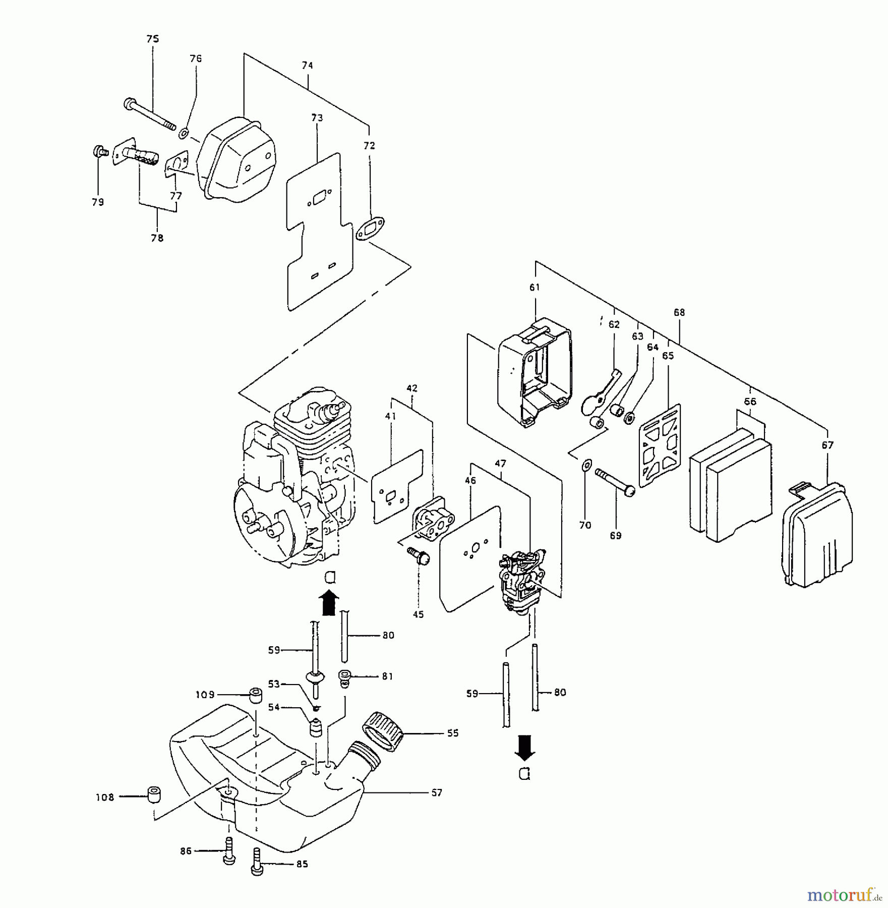 Tanaka Blasgeräte, Sauger, Häcksler, Mulchgeräte THB-2500 - Tanaka Handheld Blower Engine Components