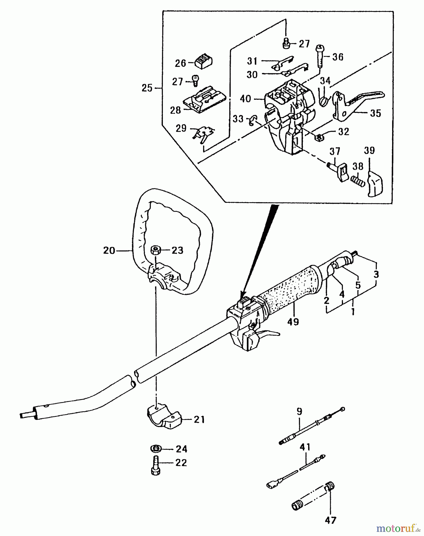 Tanaka Kantenschneider TPE-250PF - Tanaka Portable Edger Handle, Shaft & Throttle
