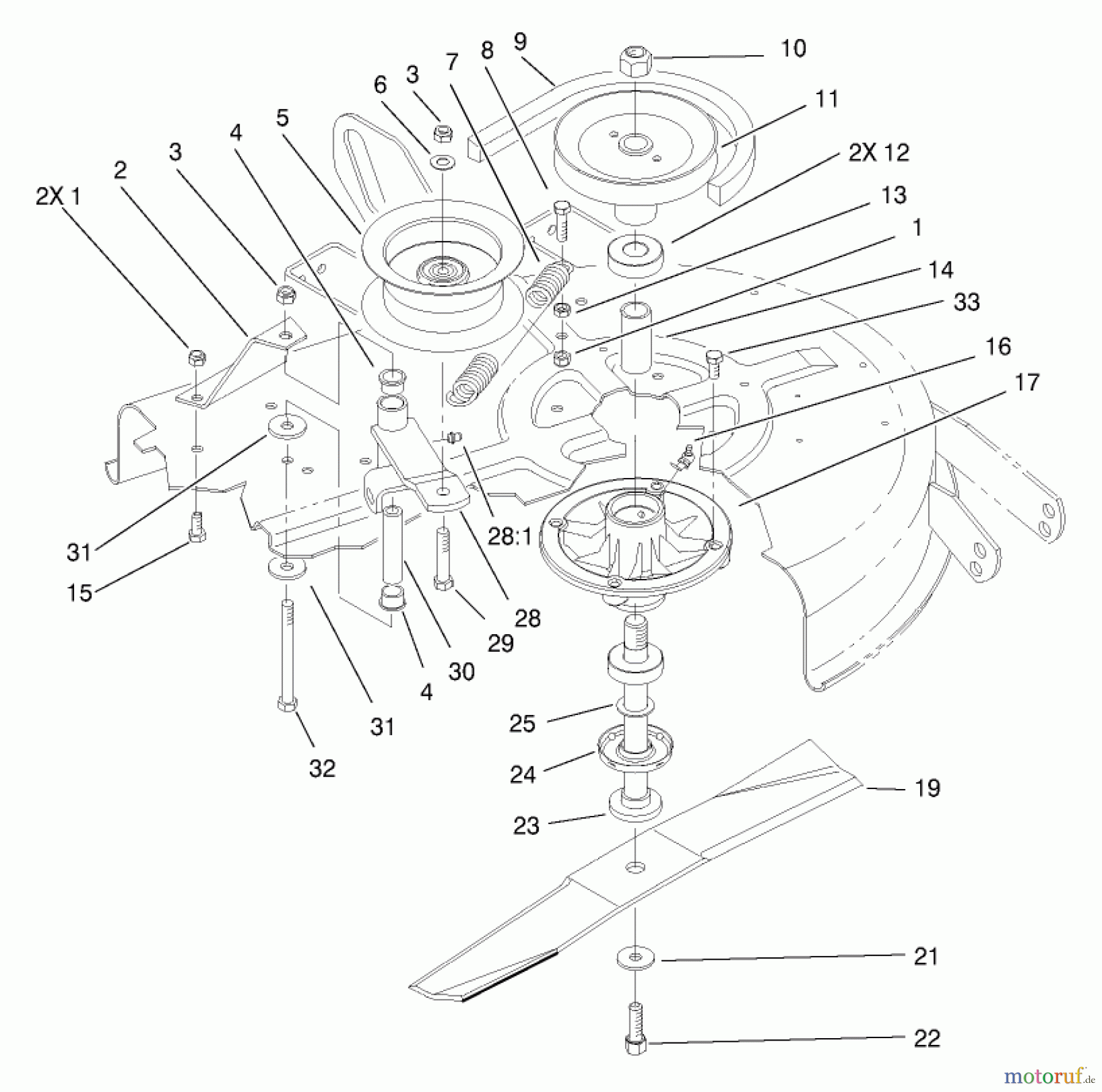 Toro Neu Mowers, Deck Assembly Only 78218 - Toro 38