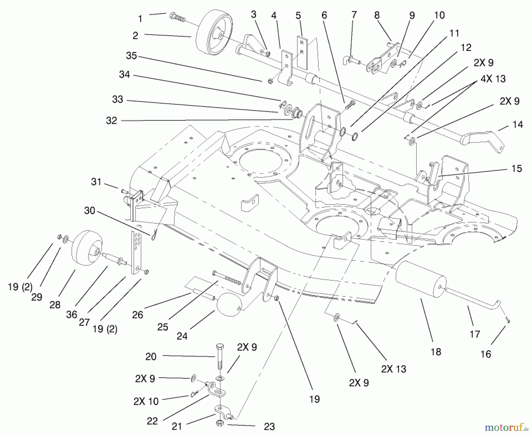 Toro Neu Mowers, Deck Assembly Only 78281 - Toro 52