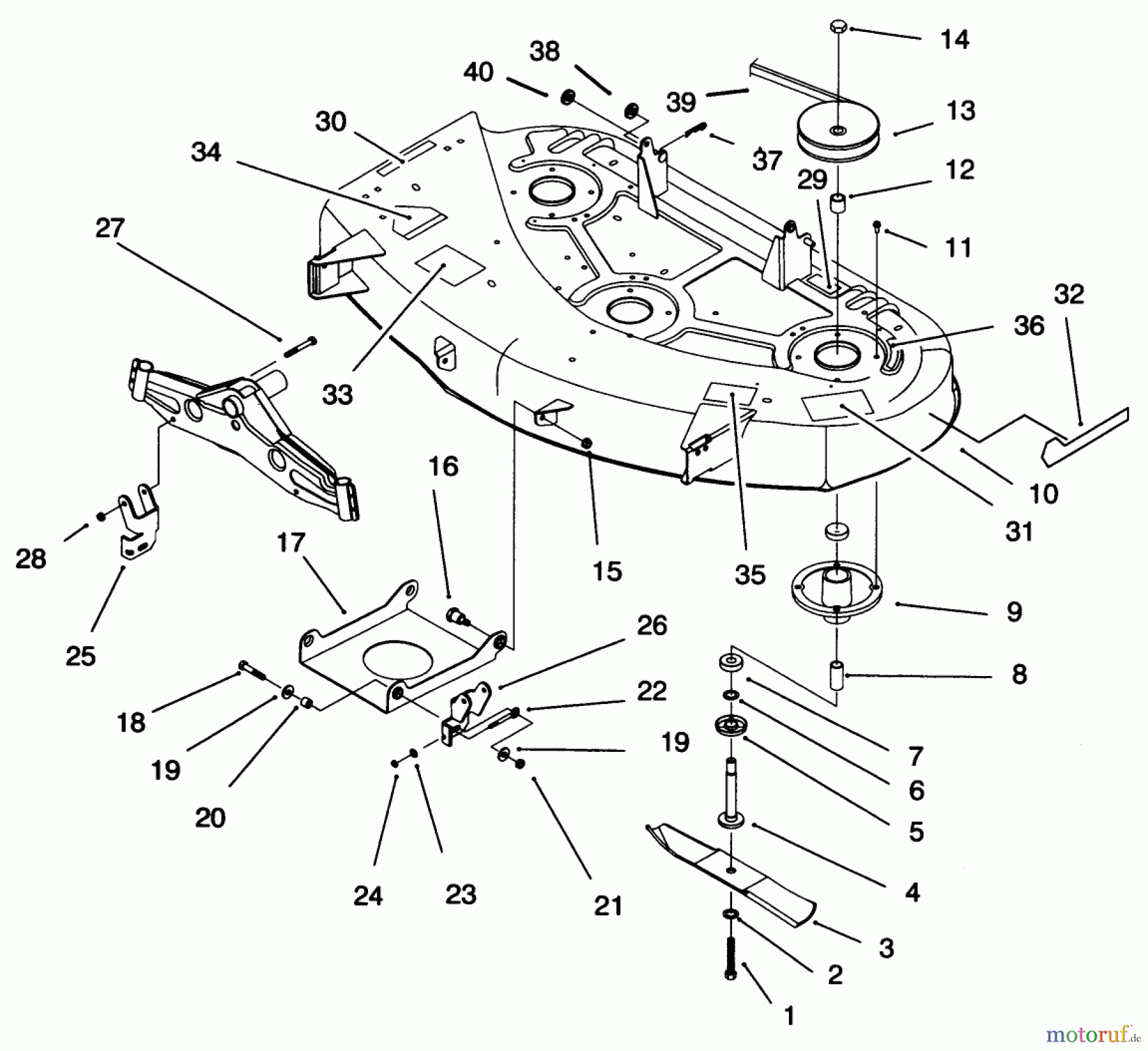 Toro Neu Mowers, Deck Assembly Only 79105 - Toro 44