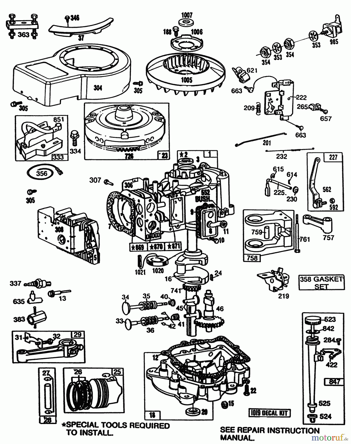  Toro Neu Mowers, Drive Unit Only 30103 - Toro Mid-Size Proline Gear Traction Unit, 12 hp, 1988 (8000001-8999999) BRIGGS & STRATTON MODEL NO. 281706-0180-01 #2