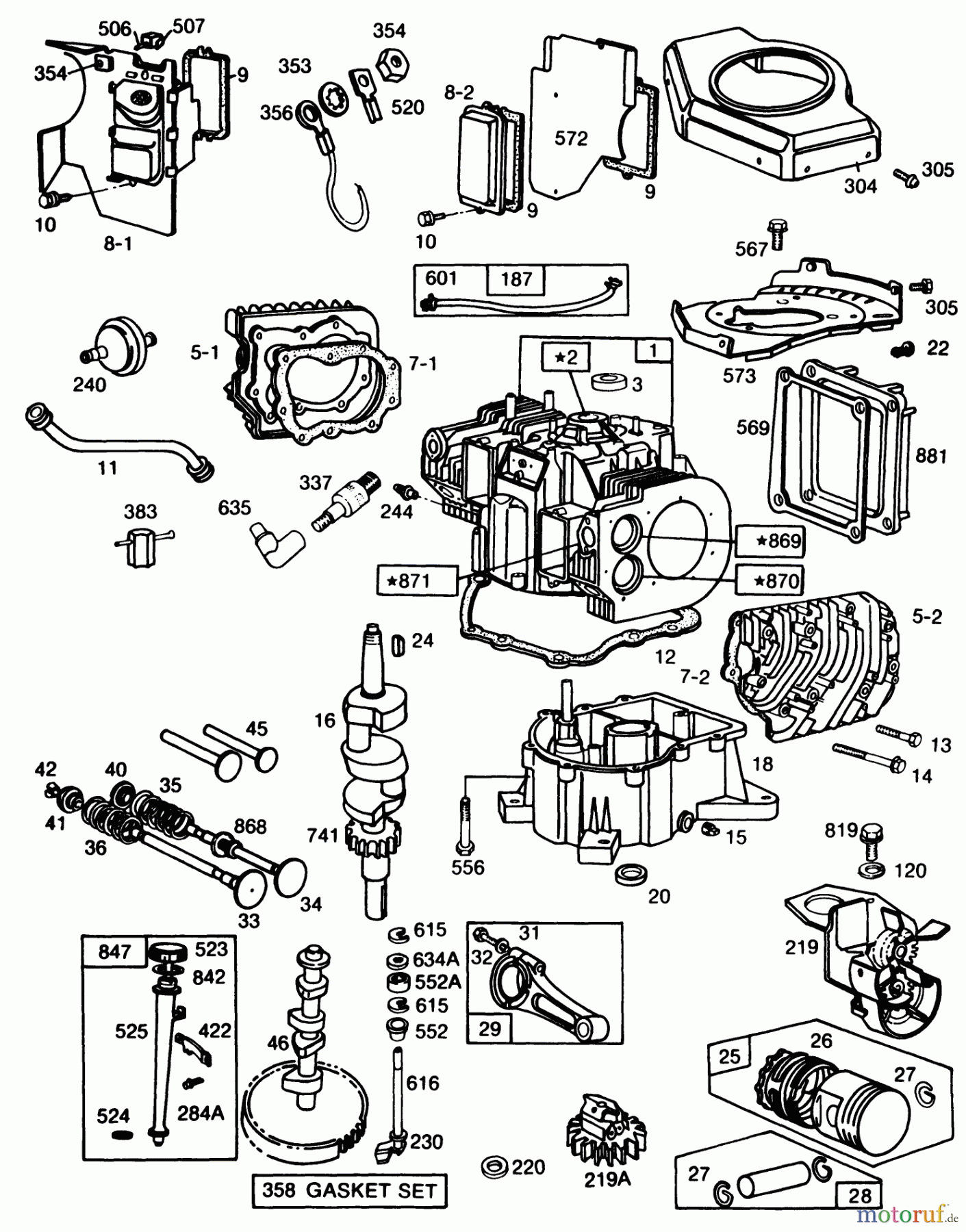 Toro Neu Mowers, Drive Unit Only 30116 - Toro Mid-Size Proline Gear Traction Unit, 16 hp, 1987 (7000001-7999999) ENGINE BRIGGS & STRATTON MODEL NO. 402707-0158-01 #1